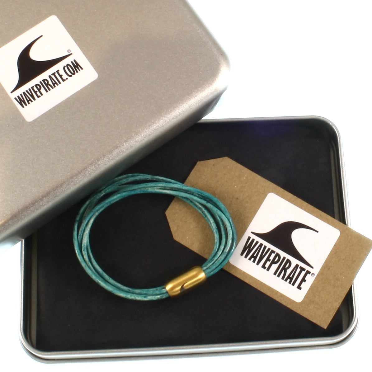 Damen-Leder-armband-fem-tuerkis-gold-Edelstahlverschluss-geschenkverpackung-wavepirate-shop-r