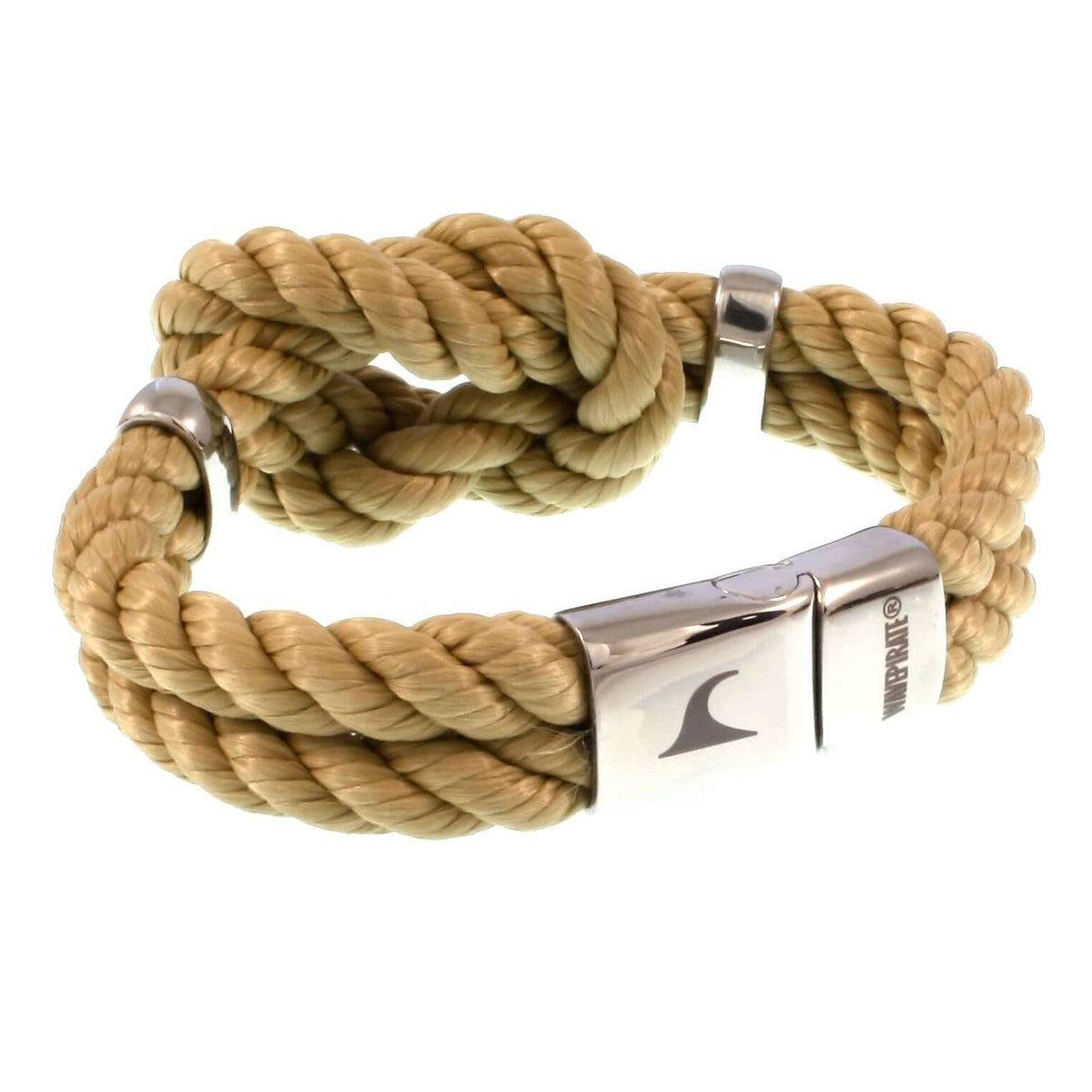 Damen-Segeltau-armband-pure-beige-natur-silber-geflochten-kordel-Edelstahlverschluss-vorn-wavepirate-shop-k