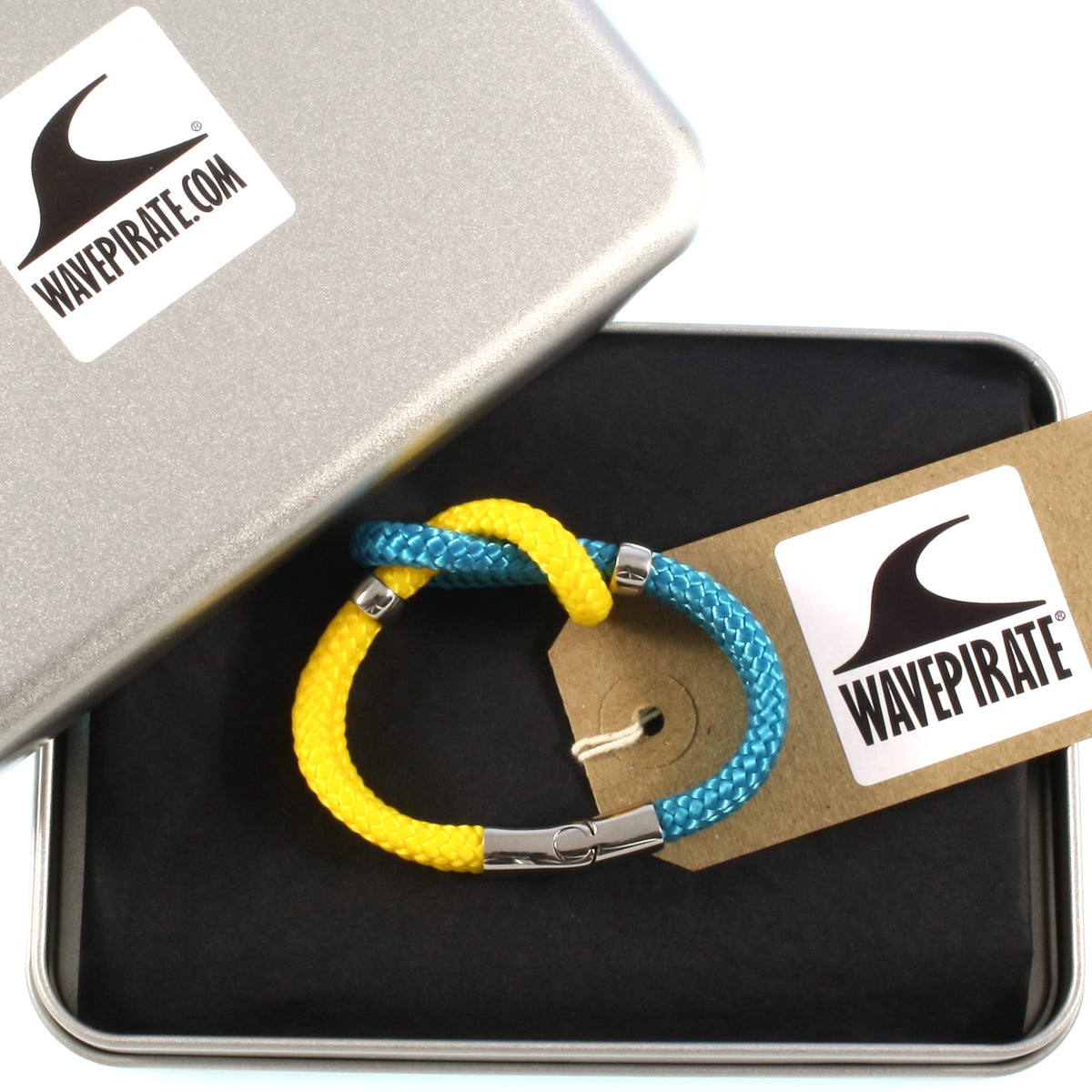 Damen-Segeltau-armband-pure-blau-gelb-silber-geflochten-Edelstahlverschluss-geschenkverpackung-wavepirate-shop-st