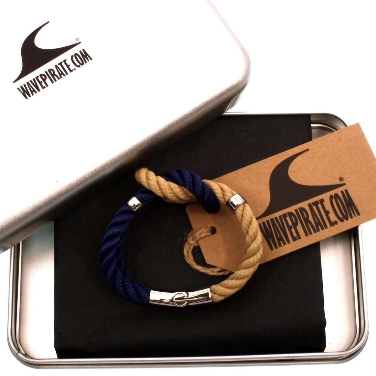 Damen-Segeltau-armband-pure-blau-natur-beige-silber-kordel-geflochten-Edelstahlverschluss-geschenkverpackung-wavepirate-shop-k