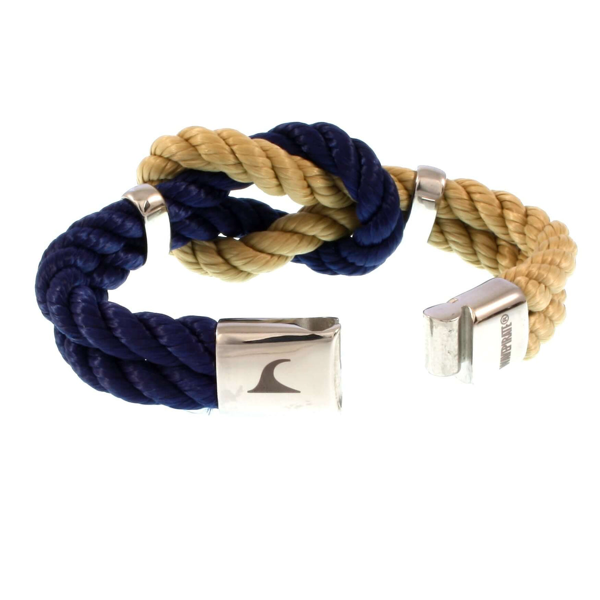 Damen-Segeltau-armband-pure-blau-natur-beige-silber-kordel-geflochten-Edelstahlverschluss-offen-wavepirate-shop-k