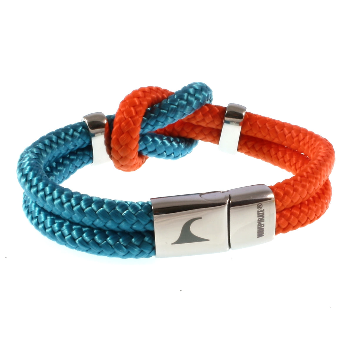 Damen-Segeltau-armband-pure-blau-orange-silber-geflochten-Edelstahlverschluss-hinten-wavepirate-shop-st