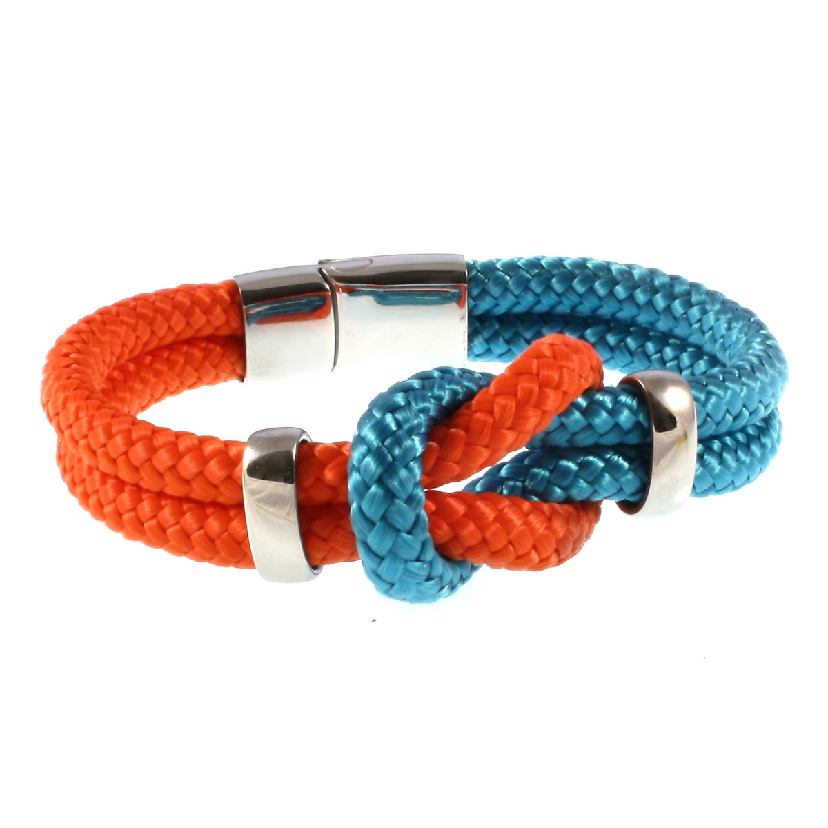 Damen-Segeltau-armband-pure-blau-orange-silber-geflochten-Edelstahlverschluss-vorn-wavepirate-shop-st