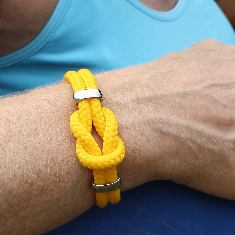 Damen-Segeltau-armband-pure-gelb-silber-geflochten-Edelstahlverschluss-getragen-wavepirate-shop-st