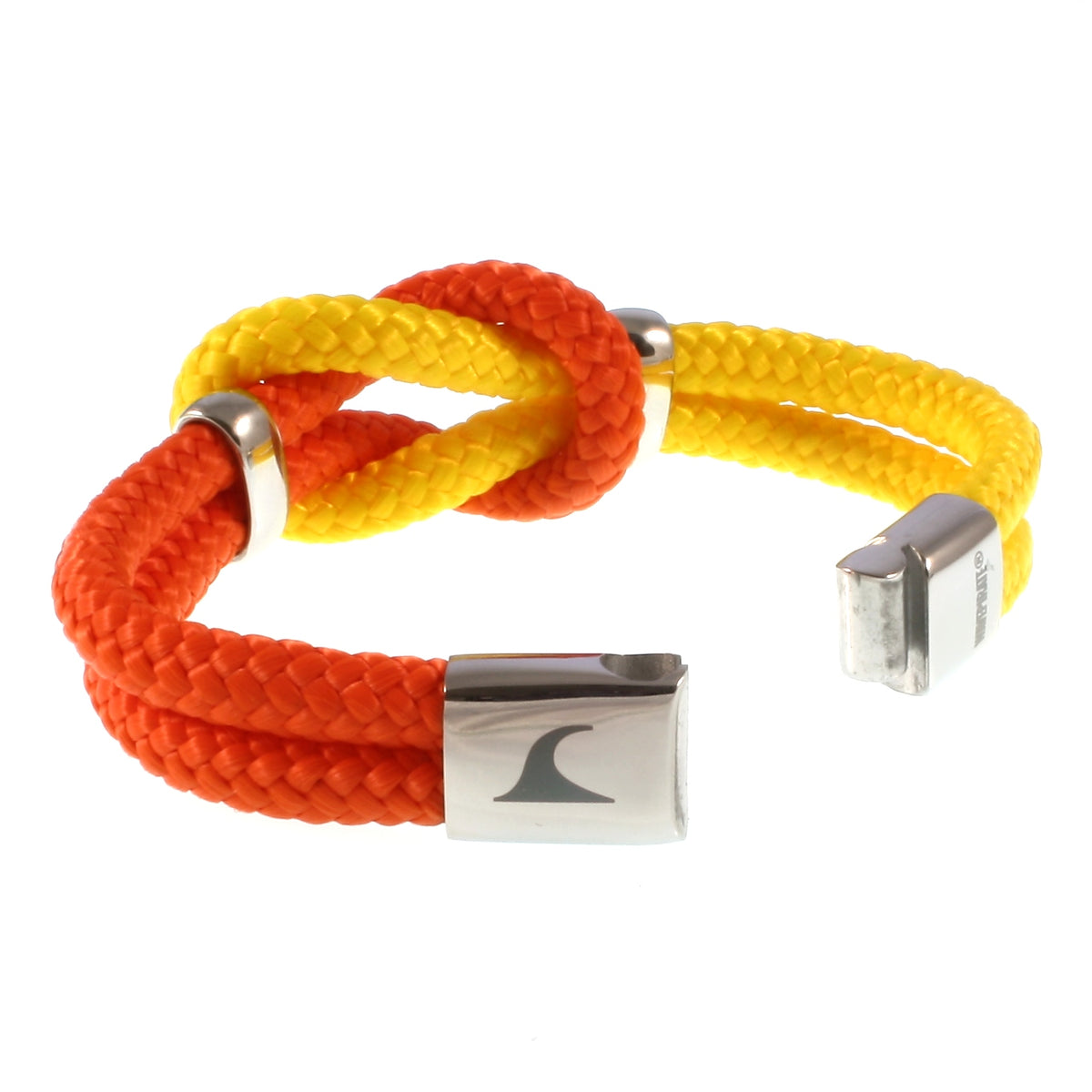 Damen-Segeltau-armband-pure-orange-gelb-silber-geflochten-Edelstahlverschluss-offen-wavepirate-shop-st