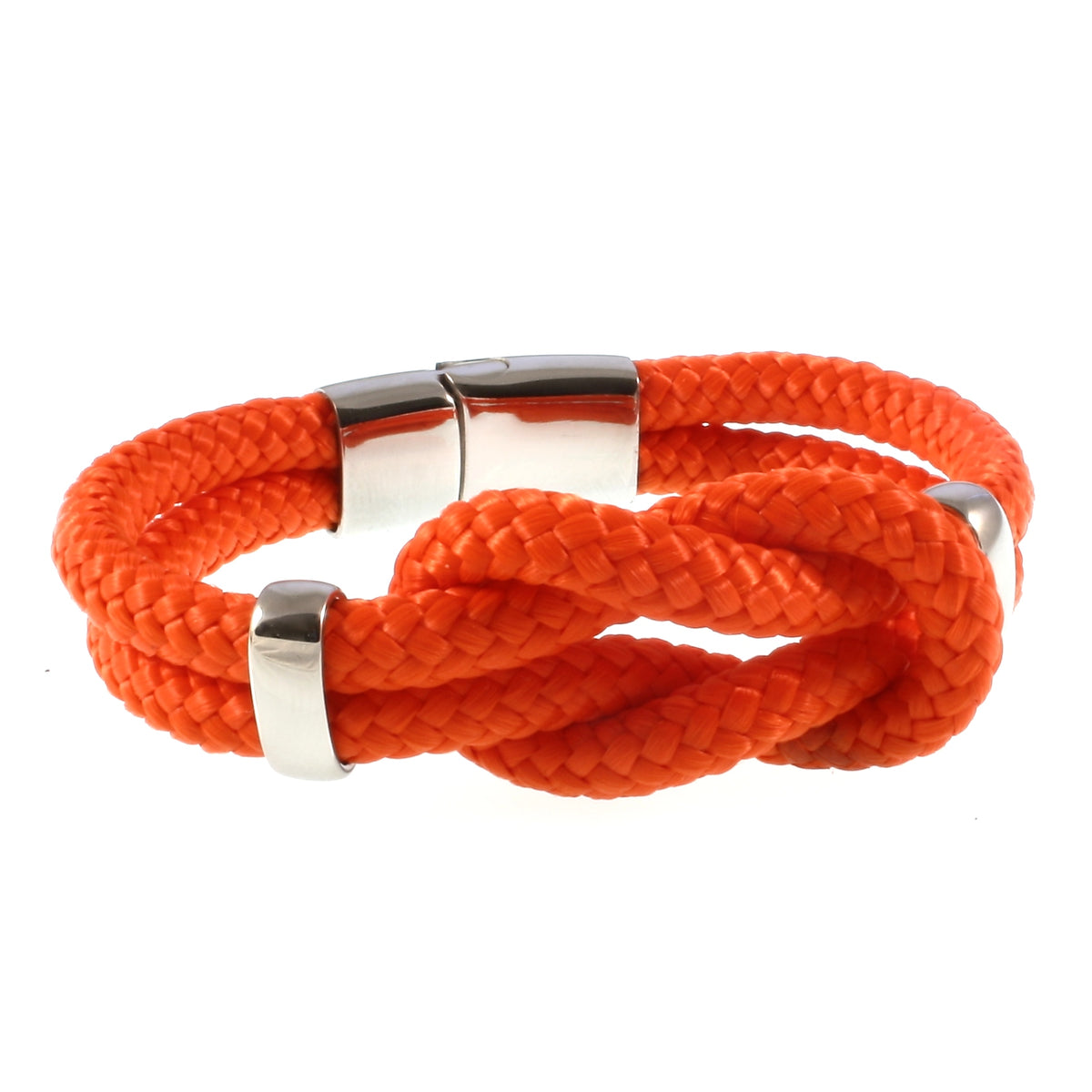 Damen-Segeltau-armband-pure-orange-silber-geflochten-Edelstahlverschluss-vorn-wavepirate-shop-st