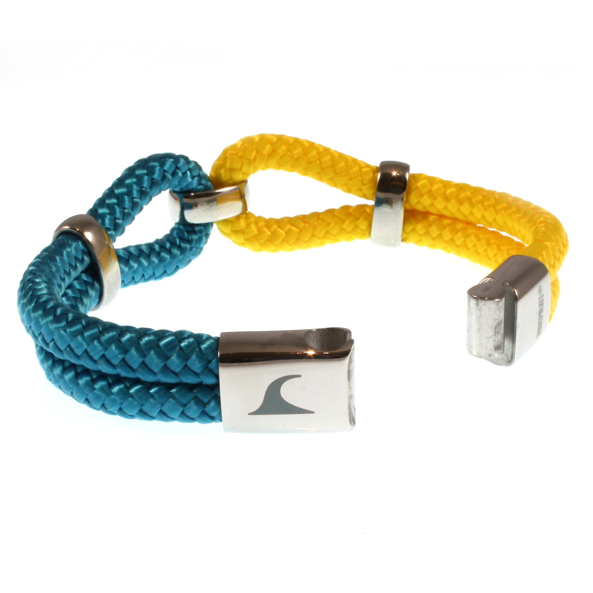 Analyzing image  Damen-Segeltau-armband-roma-blau-gelb-geflochten-Edelstahlverschluss-offen-wavepirate-shop-st