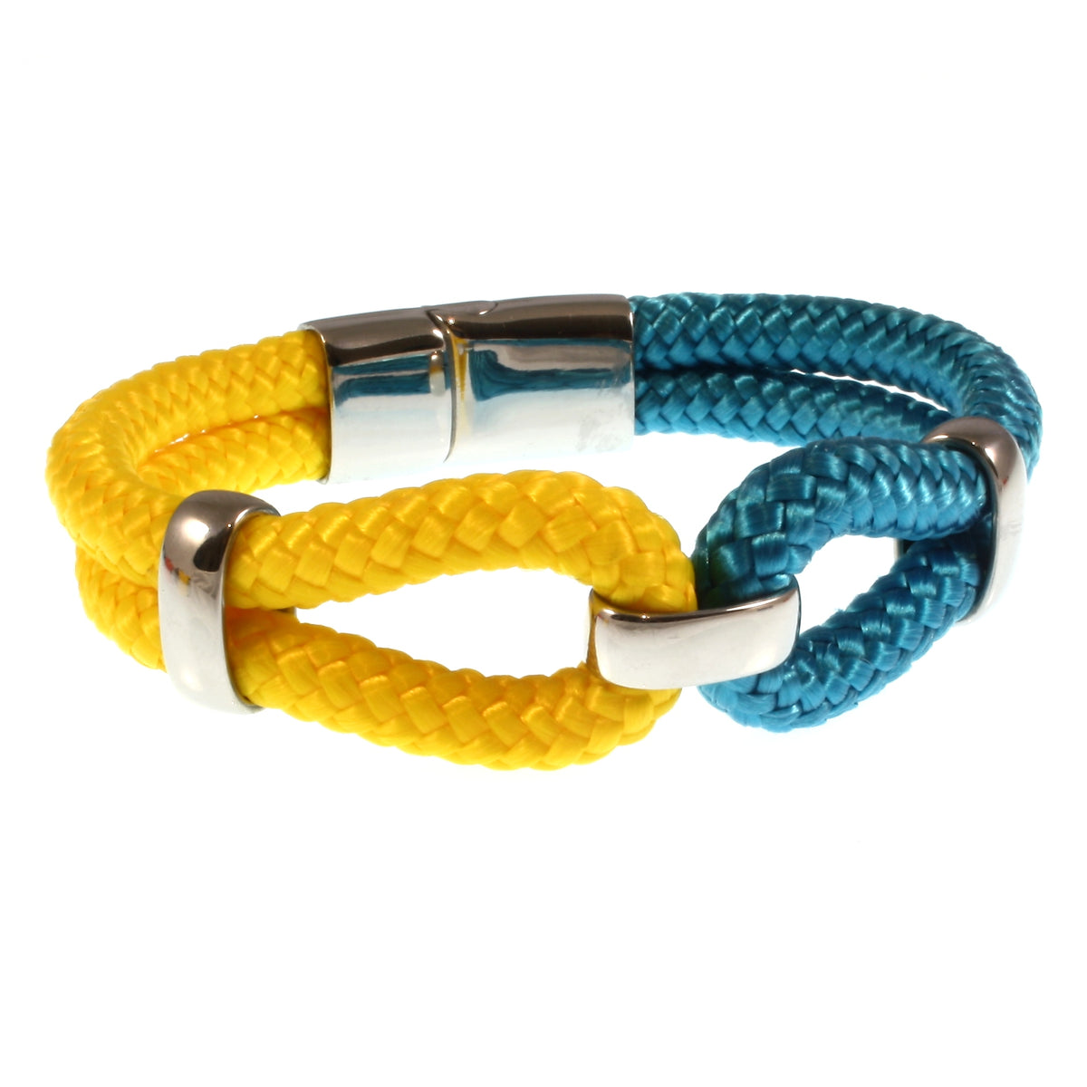 Damen-Segeltau-armband-roma-blau-gelb-geflochten-Edelstahlverschluss-vorn-wavepirate-shop-st