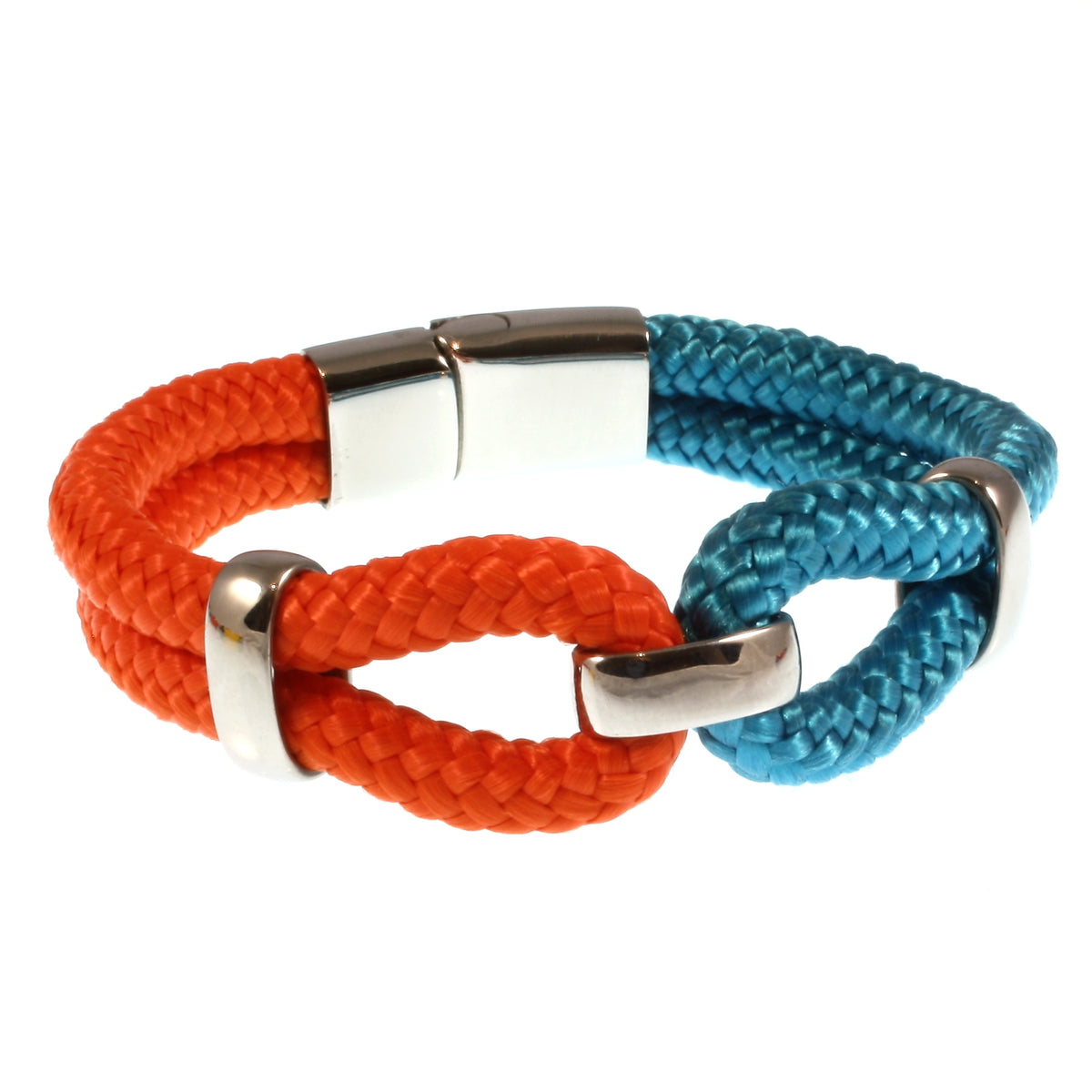 Damen-Segeltau-armband-roma-blau-orange-geflochten-Edelstahlverschluss-vorn-wavepirate-shop-st