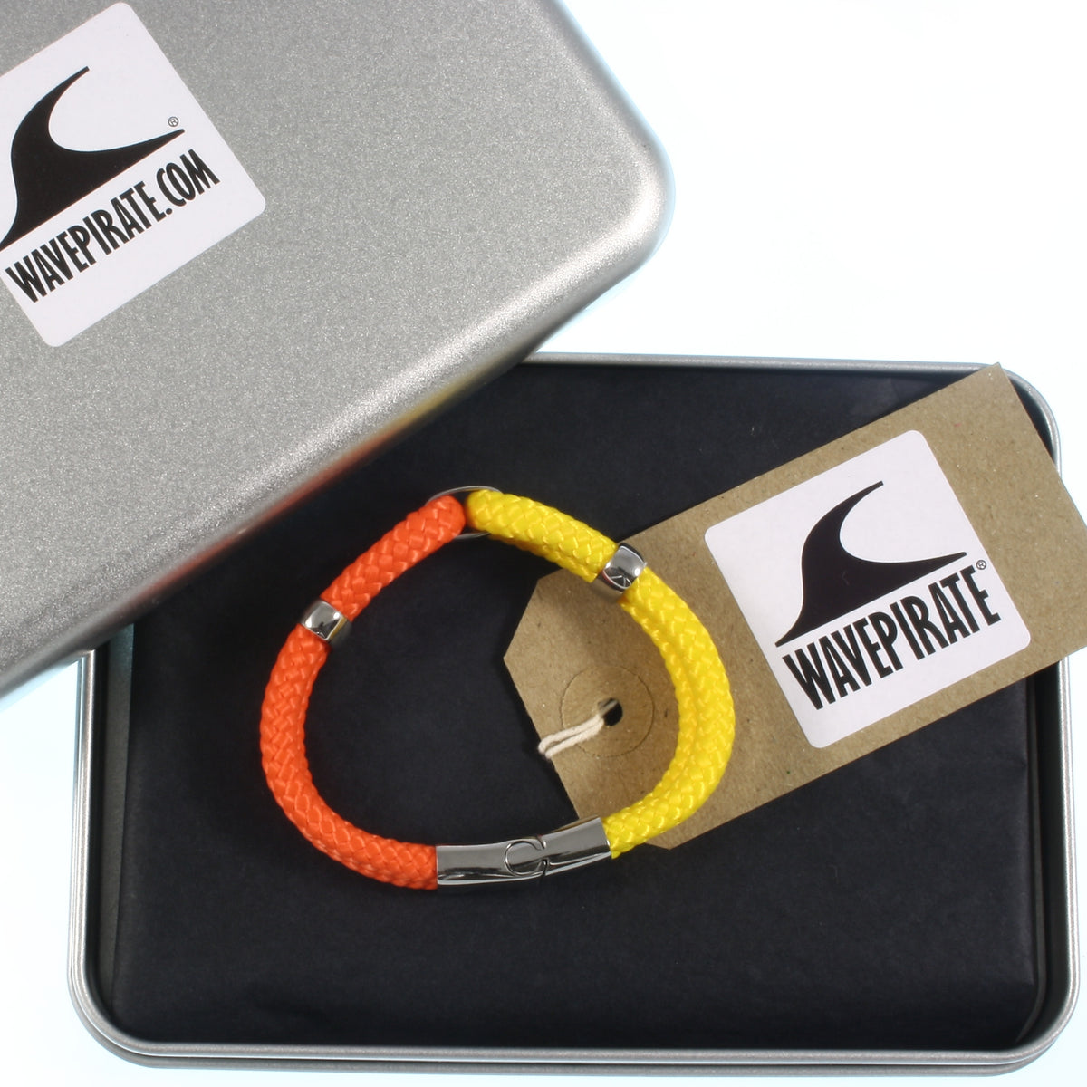 Damen-Segeltau-armband-roma-gelb-orange-geflochten-Edelstahlverschluss-geschenkverpackung-wavepirate-shop-st