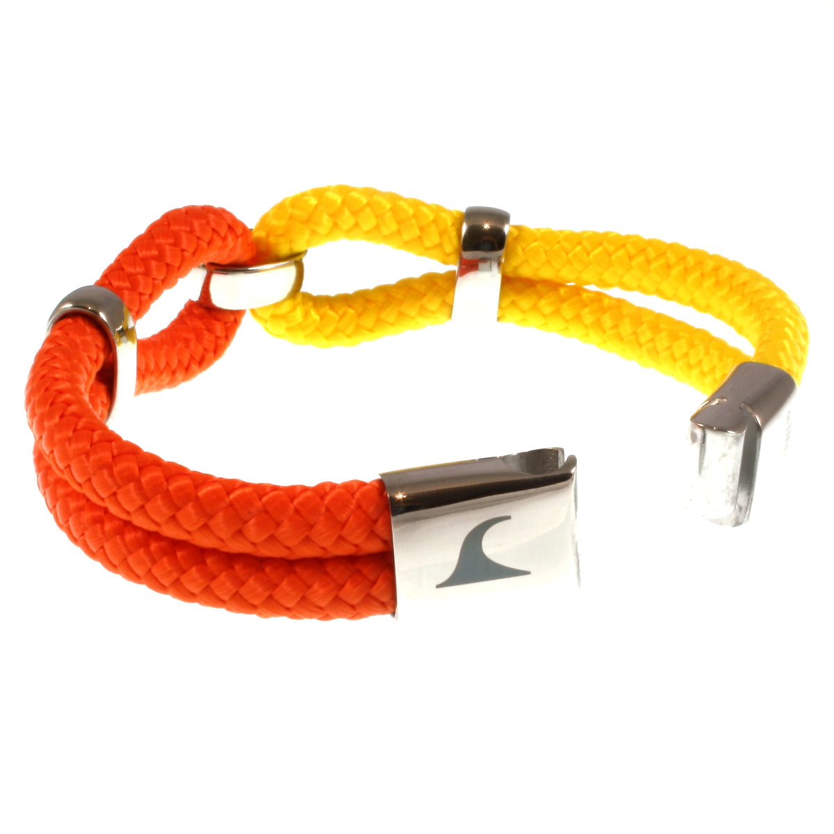 Damen-Segeltau-armband-roma-gelb-orange-geflochten-Edelstahlverschluss-offen-wavepirate-shop-st