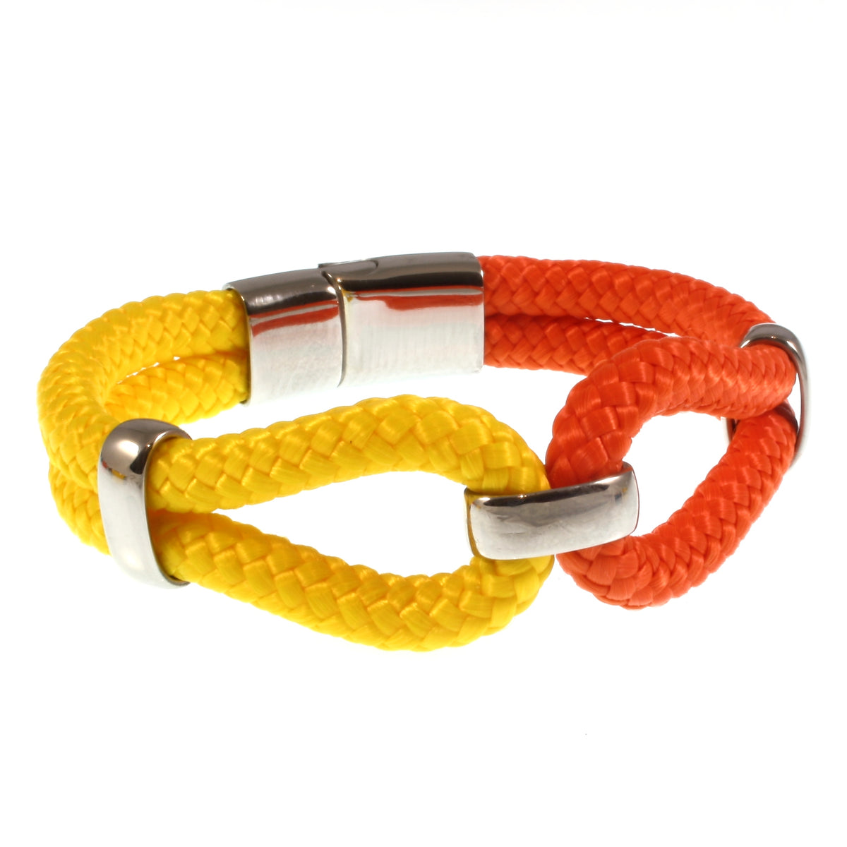 Damen-Segeltau-armband-roma-gelb-orange-geflochten-Edelstahlverschluss-vorn-wavepirate-shop-st
