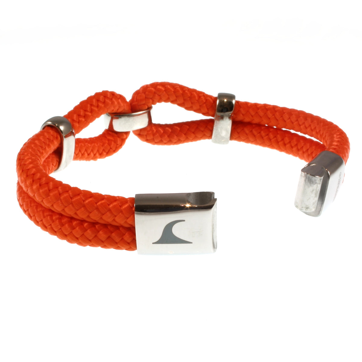 Damen-Segeltau-armband-roma-orange-geflochten-Edelstahlverschluss-offen-wavepirate-shop-st