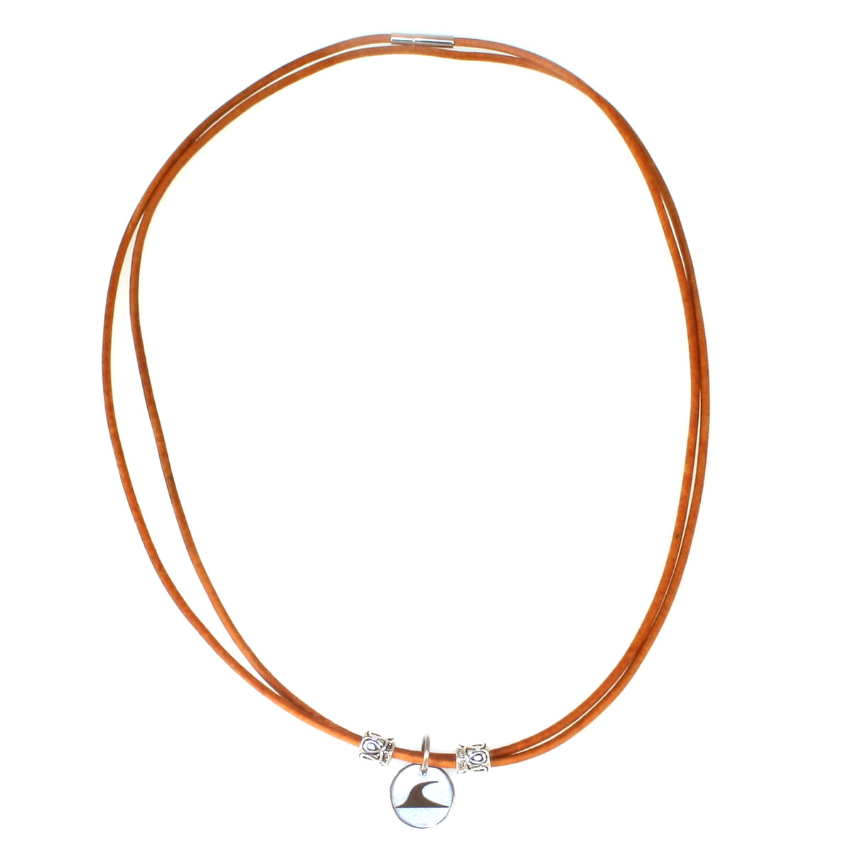 Damen-leder-halskette-herren-rondo-cognac-ganz-Edelstahlverschluss-wavepirate-shop-r