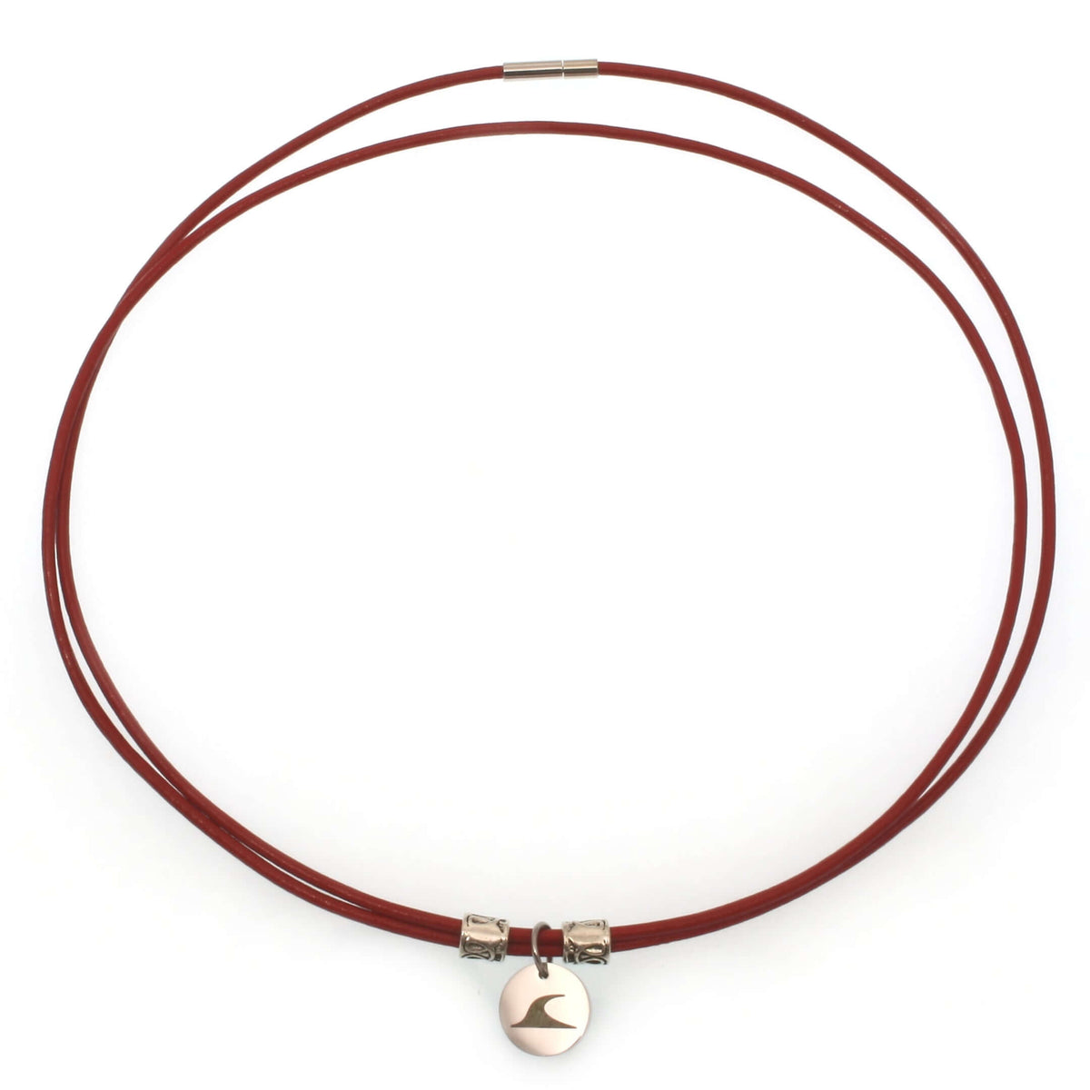 Damen-leder-halskette-herren-rondo-rot-ganz-Edelstahlverschluss-wavepirate-shop-r