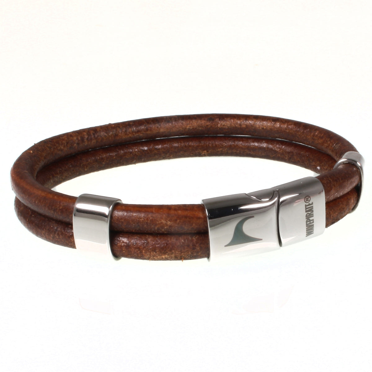 Herren-Leder-Armband-Groove-cognac-riemen-massiv-Edelstahlverschluss-vorn-wavepirate-shop