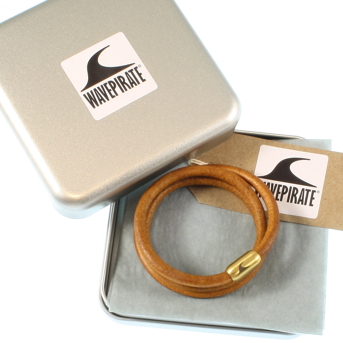 Herren-Leder-Armband-Storm-cognac-gold-massiv-Edelstahlverschluss-geschenkverpackung-wavepirate-shop-r