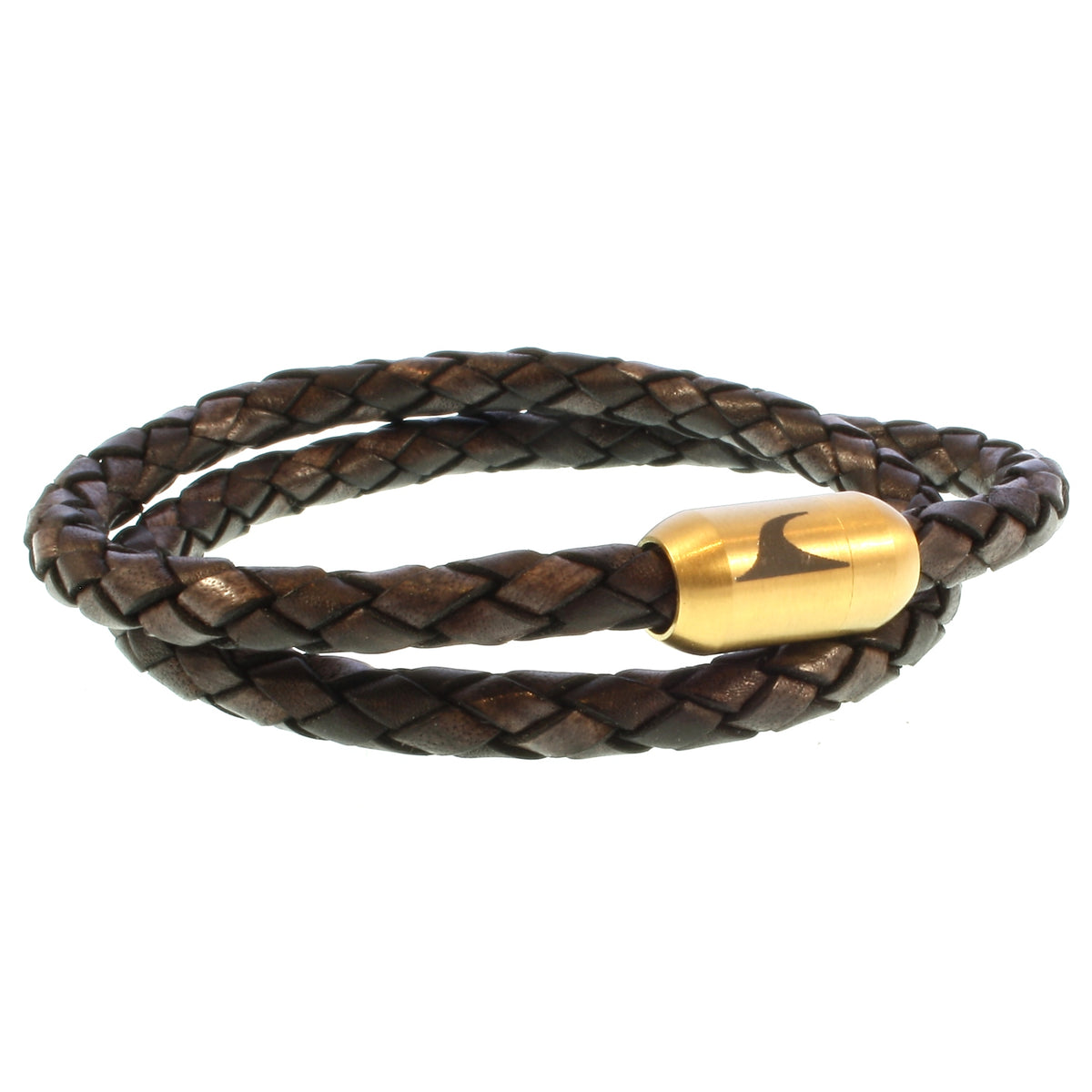 Herren-Leder-Armband-hawaii-braun-gold-geflochten-Edelstahlverschluss-vorn-wavepirate-shop-f