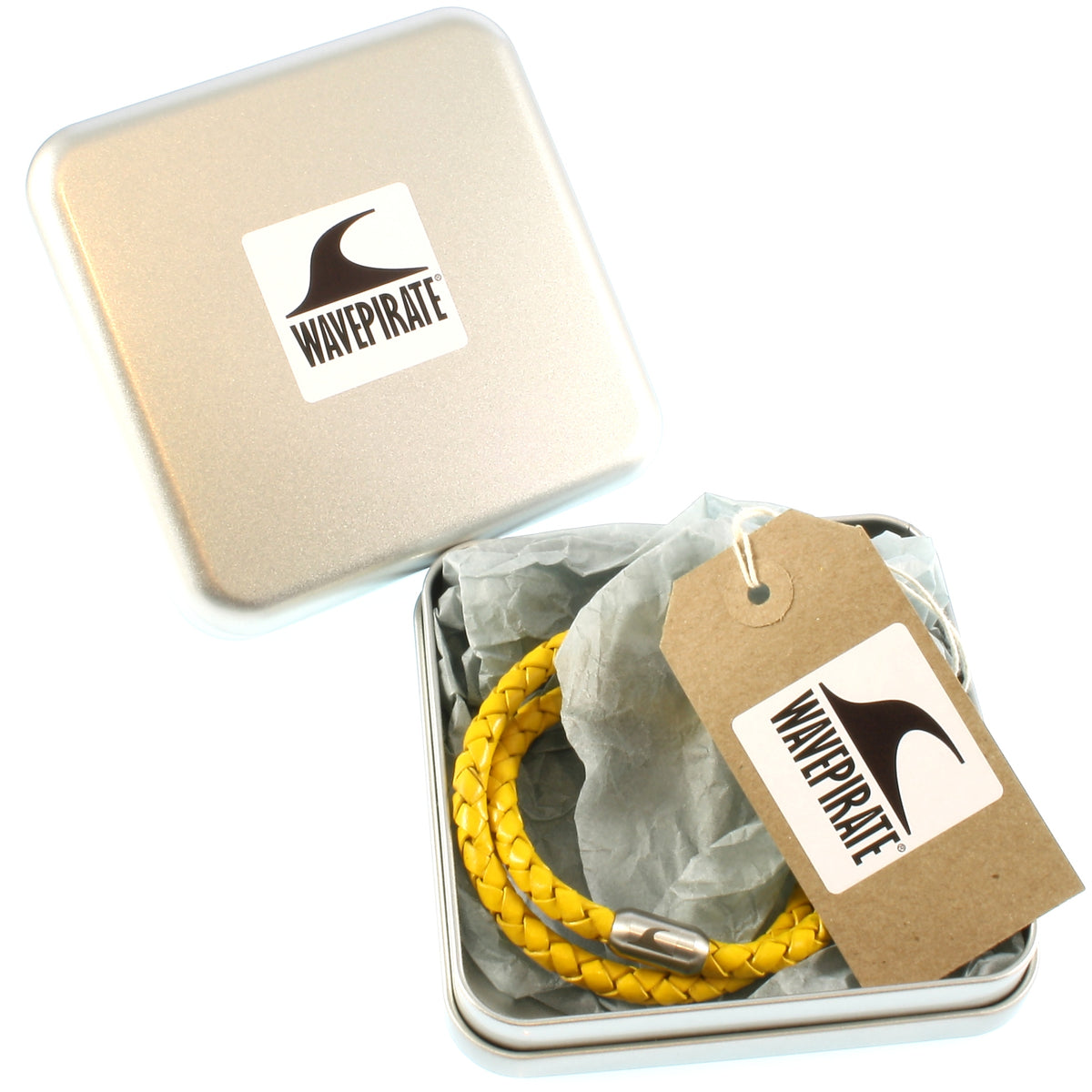 Herren-Leder-Armband-hawaii-gelb-geflochten-Edelstahlverschluss-geschenkverpackung-wavepirate-shop-f