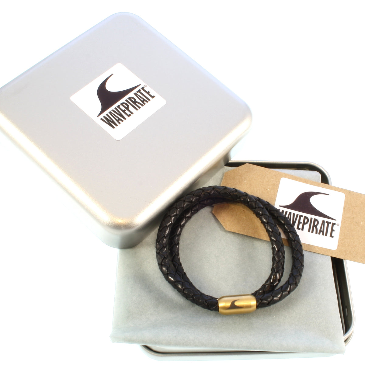 Herren-Leder-Armband-hawaii-schwarz-gold-geflochten-Edelstahlverschluss-geschenkverpackung-wavepirate-shop-f