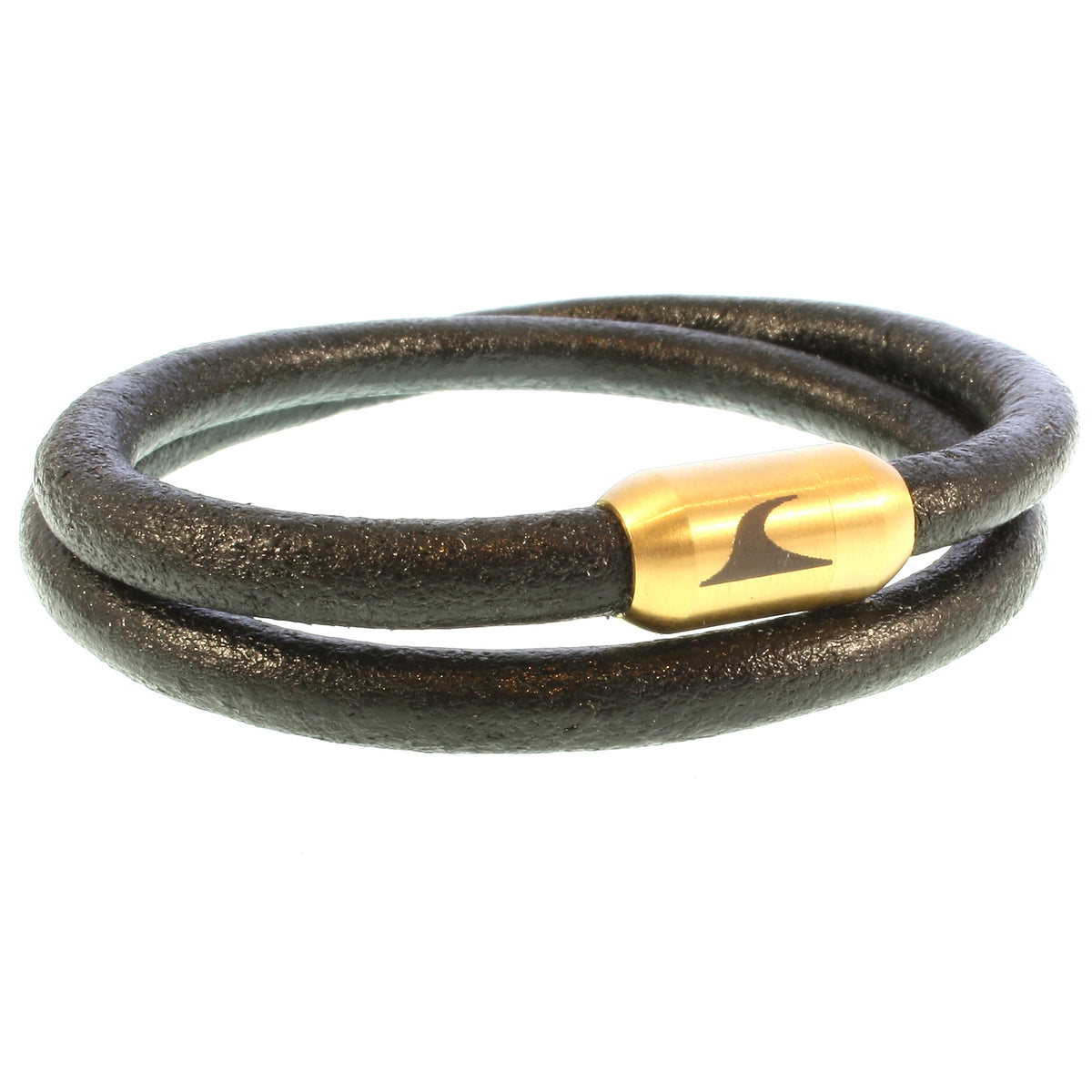 Herren-Leder-Armband-hawaii-schwarz-gold-massiv-Edelstahlverschluss-vorn-wavepirate-shop-r