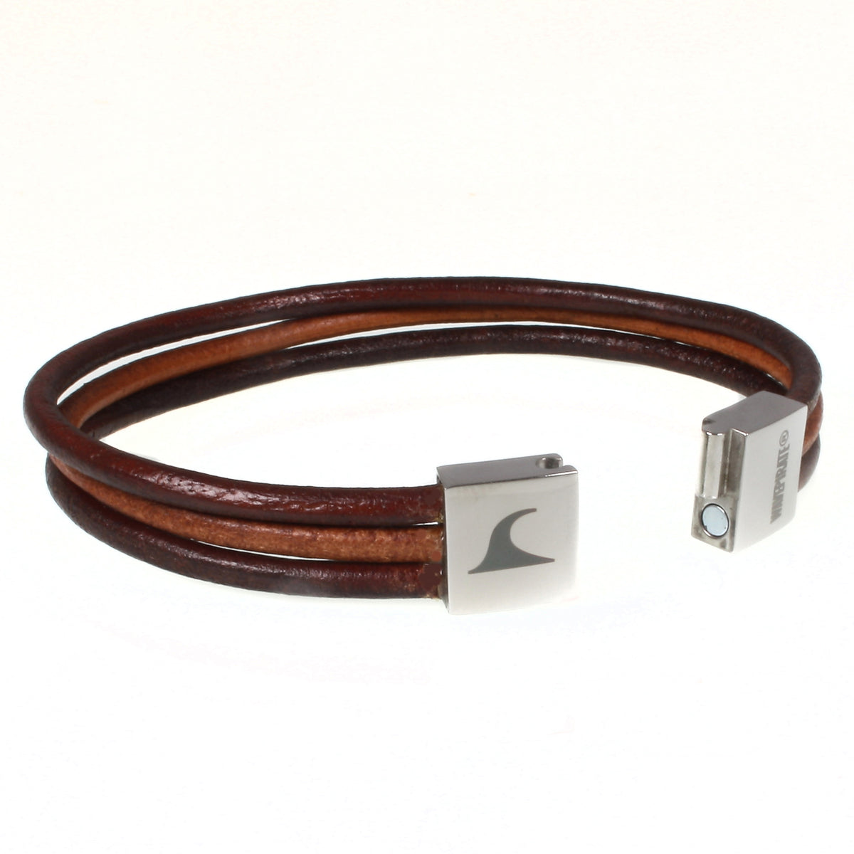 Herren-Leder-Armband-trio-cognac-braun-massiv-Edelstahlverschluss-offen-wavepirate-shop