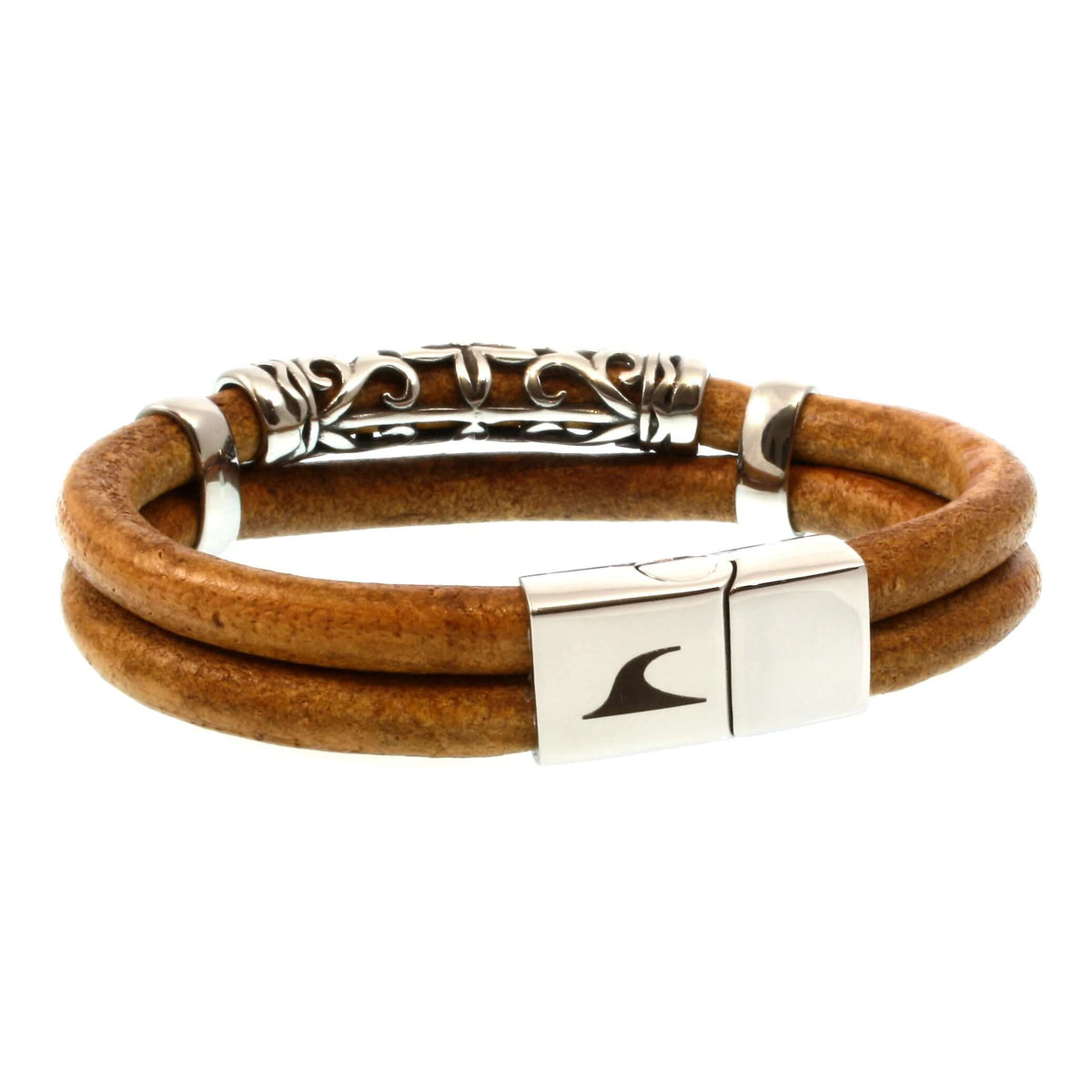 Herren-Leder-Armband-xo-cognac-massiv-Edelstahlverschluss-hinten-wavepirate-shop-r