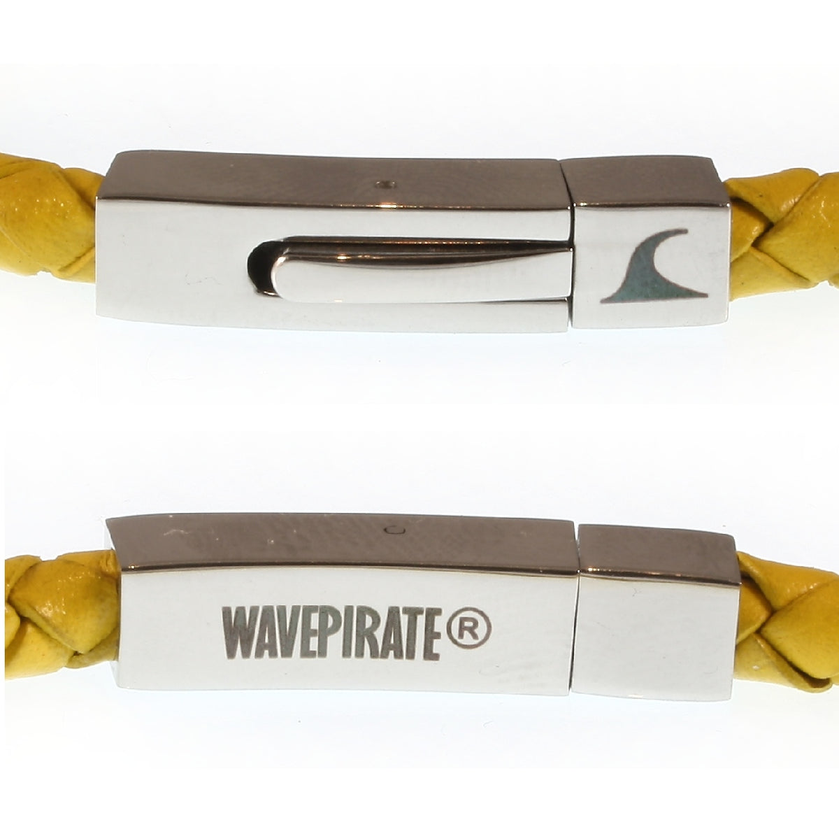 Herren-Leder-armband-damen-one-gelb-geflochten-Edelstahlverschluss-detail-wavepirate-shop-f