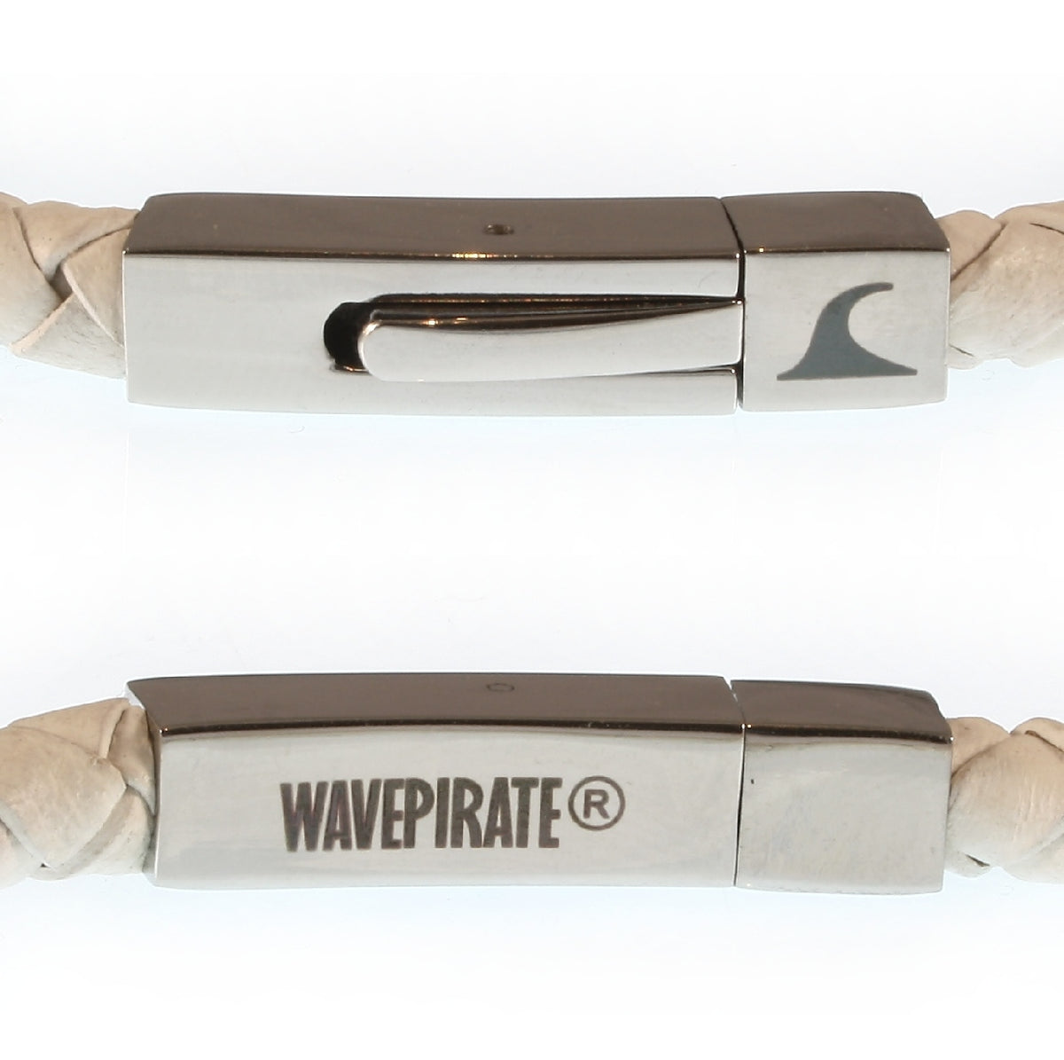 Herren-Leder-armband-damen-one-weiss-geflochten-Edelstahlverschluss-detail-wavepirate-shop-f