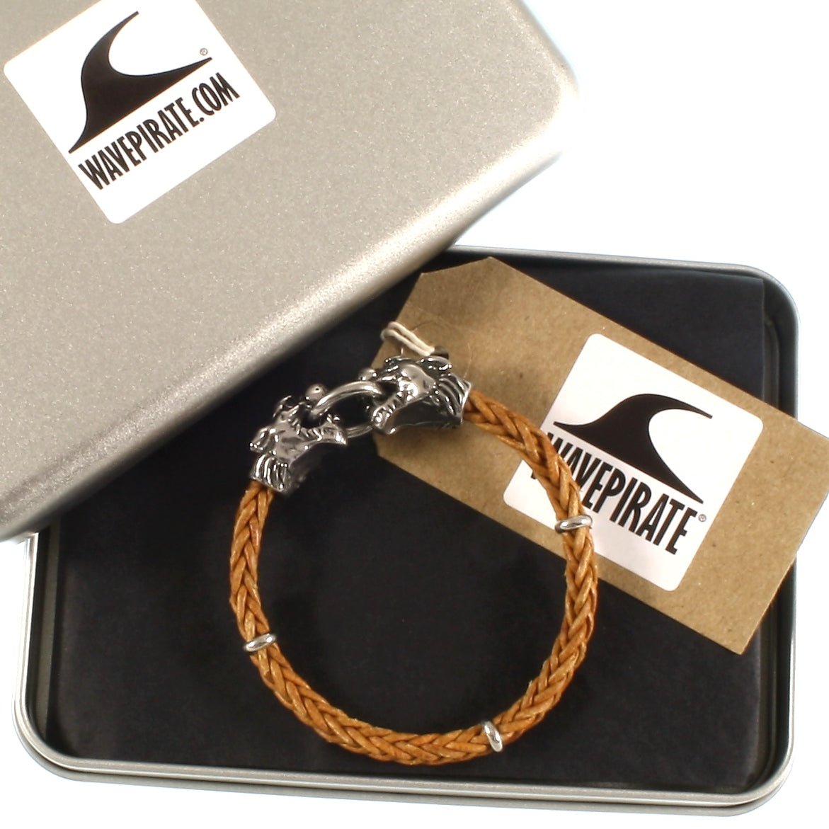 Herren-Leder-armband-lion-cognac-geflochten-Edelstahlverschluss-geschenkverpackung-wavepirate-shop-8