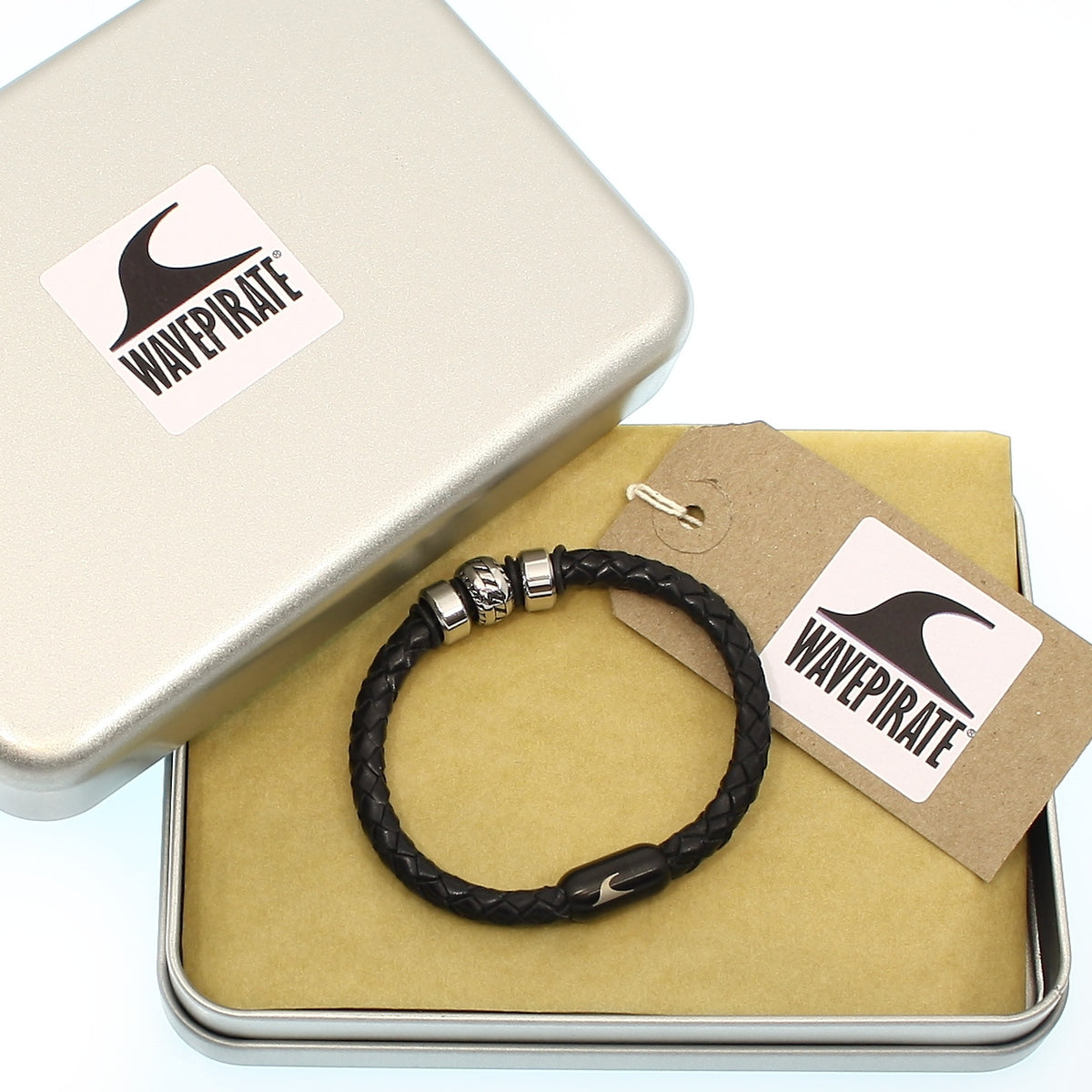Herren-Leder-armband-steel-schwarz-geflochten-Edelstahlverschluss-geschenkverpackung-wavepirate-shop-f