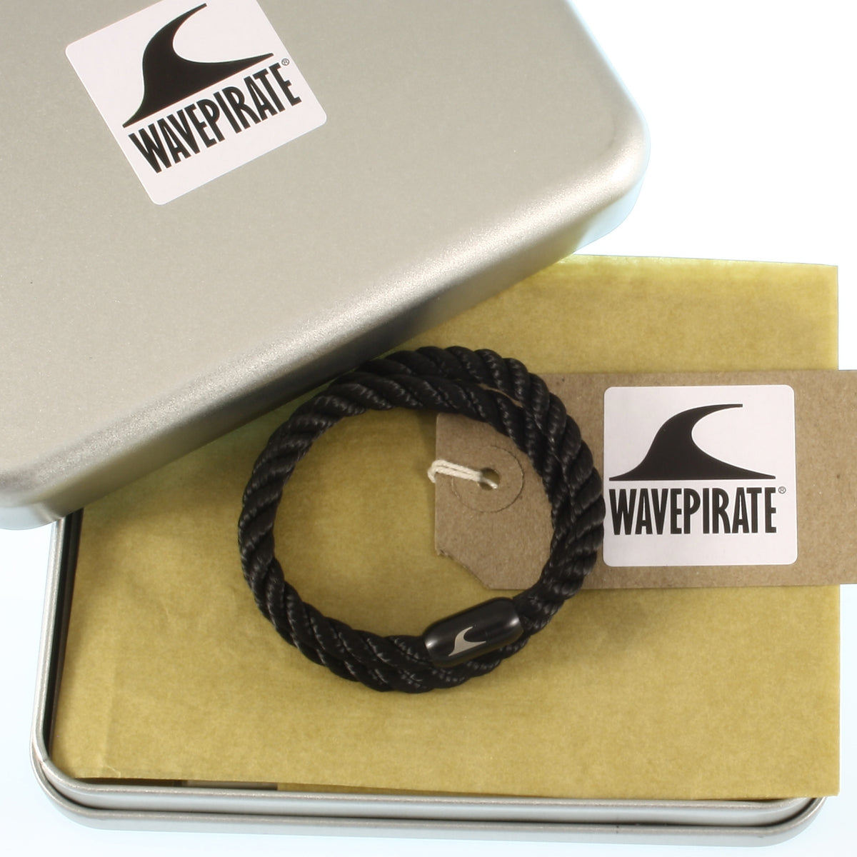 Herren-Segeltau-Armband-hawaii-schwarz-Edelstahlverschluss-geschenkverpackung-wavepirate-shop-k