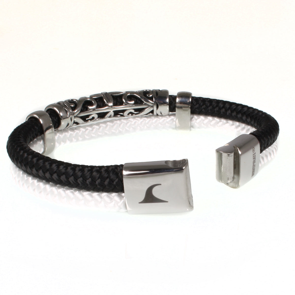 Segeltauarmband XO ST Schwarz Weiß