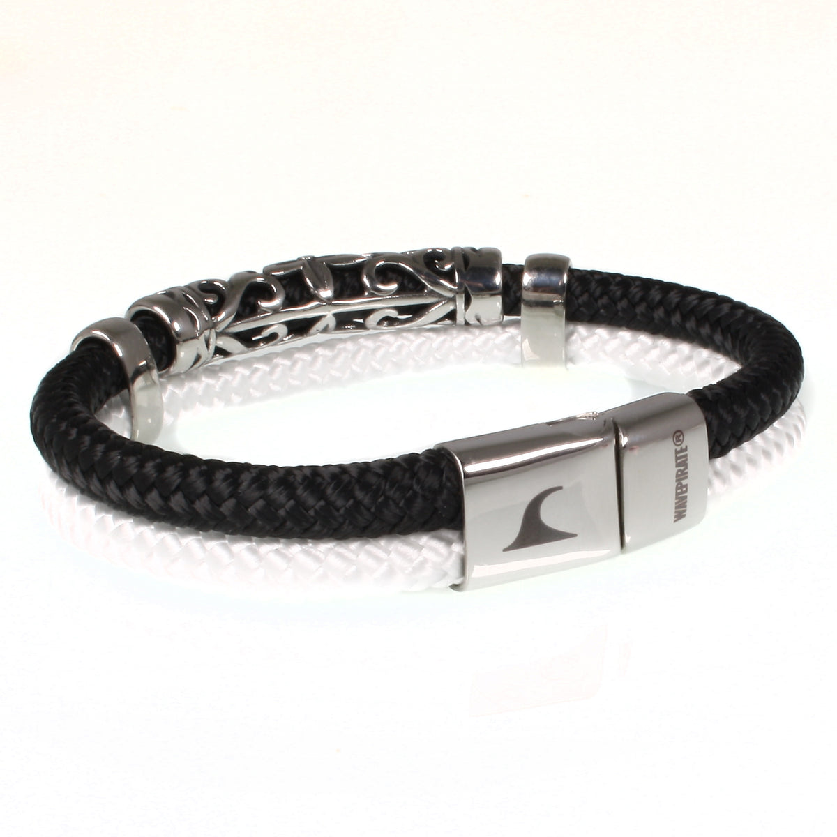 Segeltauarmband XO ST Schwarz Weiß