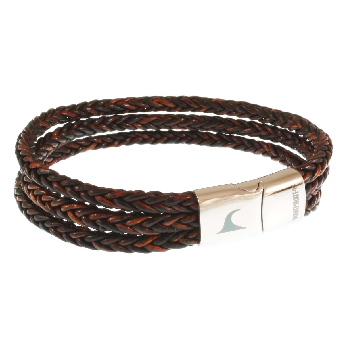 Herren-leder-armband-damen-swell-braun-geflochten-Edelstahlverschluss-vorn-wavepirate-shop-m3