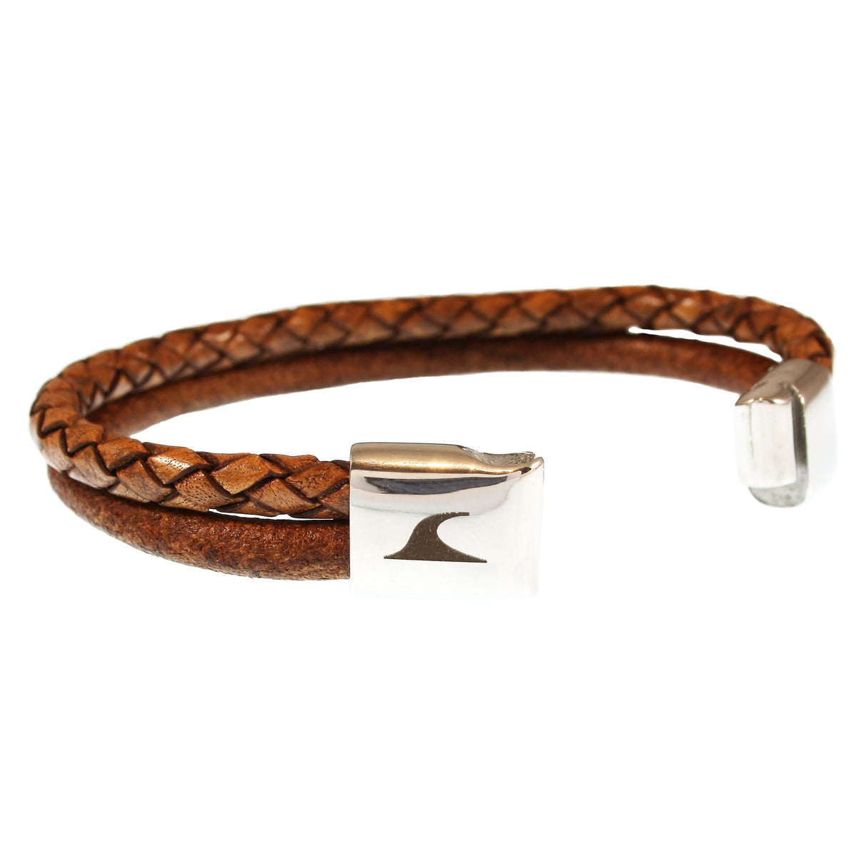 Herren-leder-armband-damen-swell-earth-braun-geflochten-Edelstahlverschluss-offen-wavepirate-shop-mx