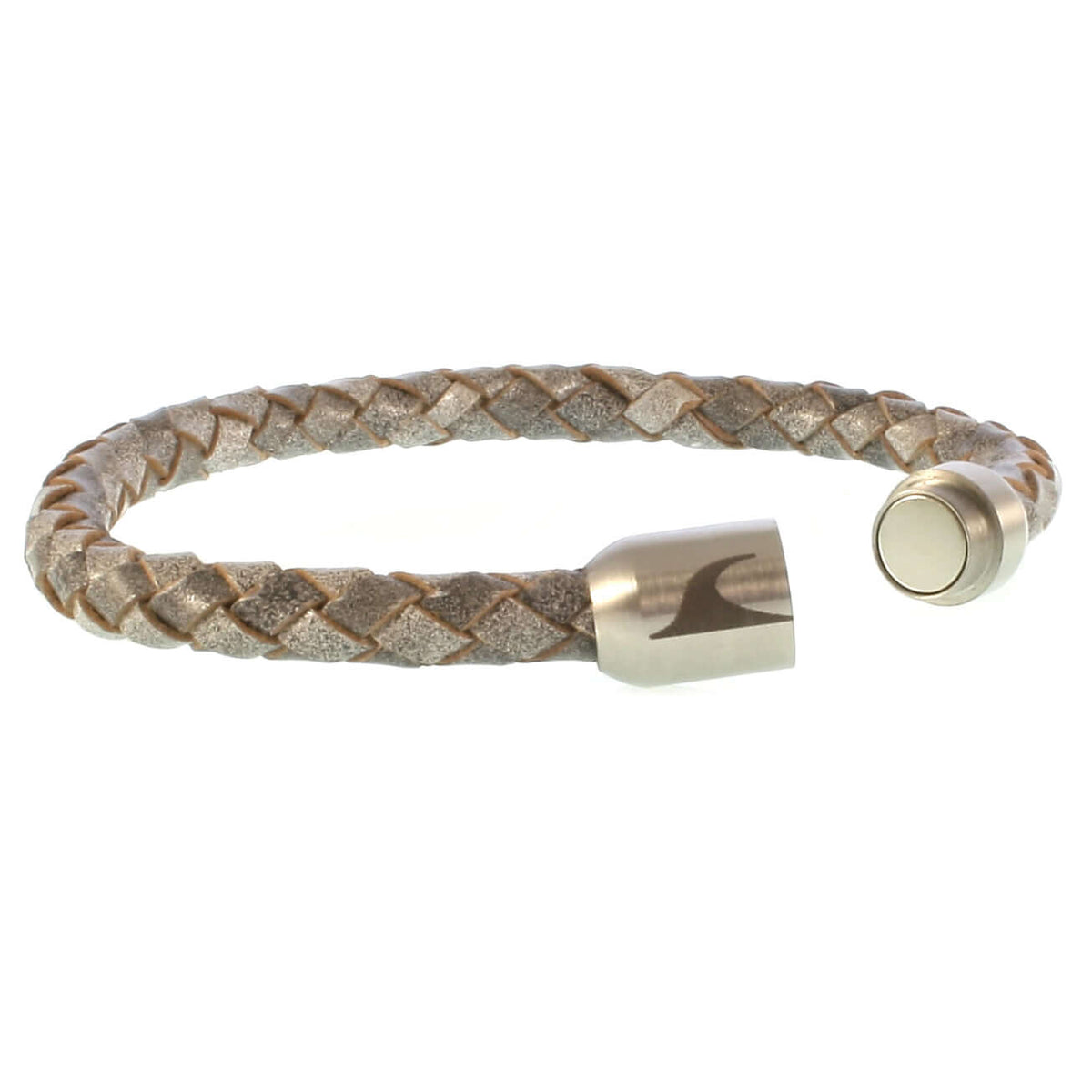 Herren-leder-armband-damen-sylt-grau-silber-geflochten-Edelstahlverschluss-offen-wavepirate-shop-f