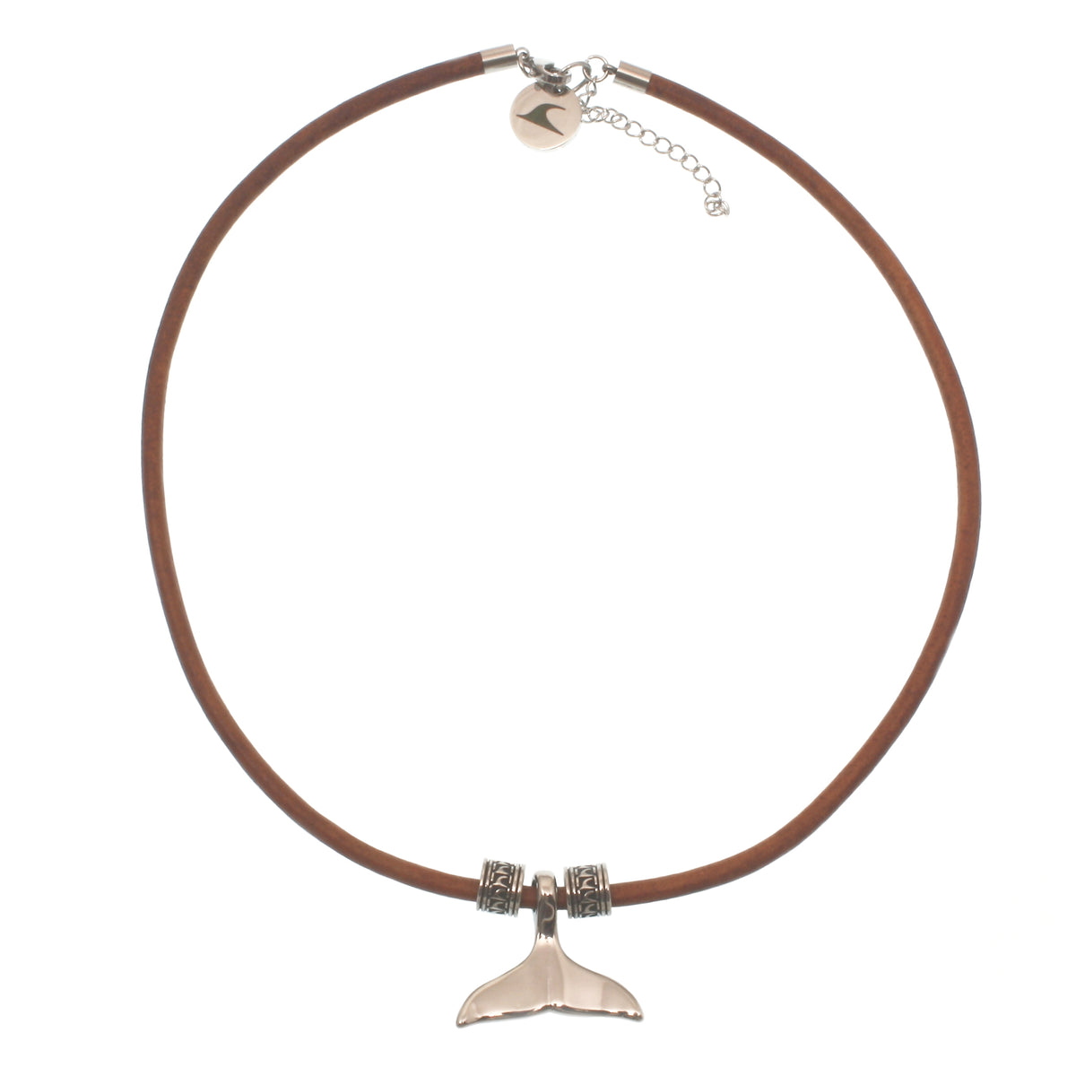Herren-leder-halskette-damen-moby-wal-cognac-riemen-massiv-Edelstahlverschluss-vorn-wavepirate-shop-r