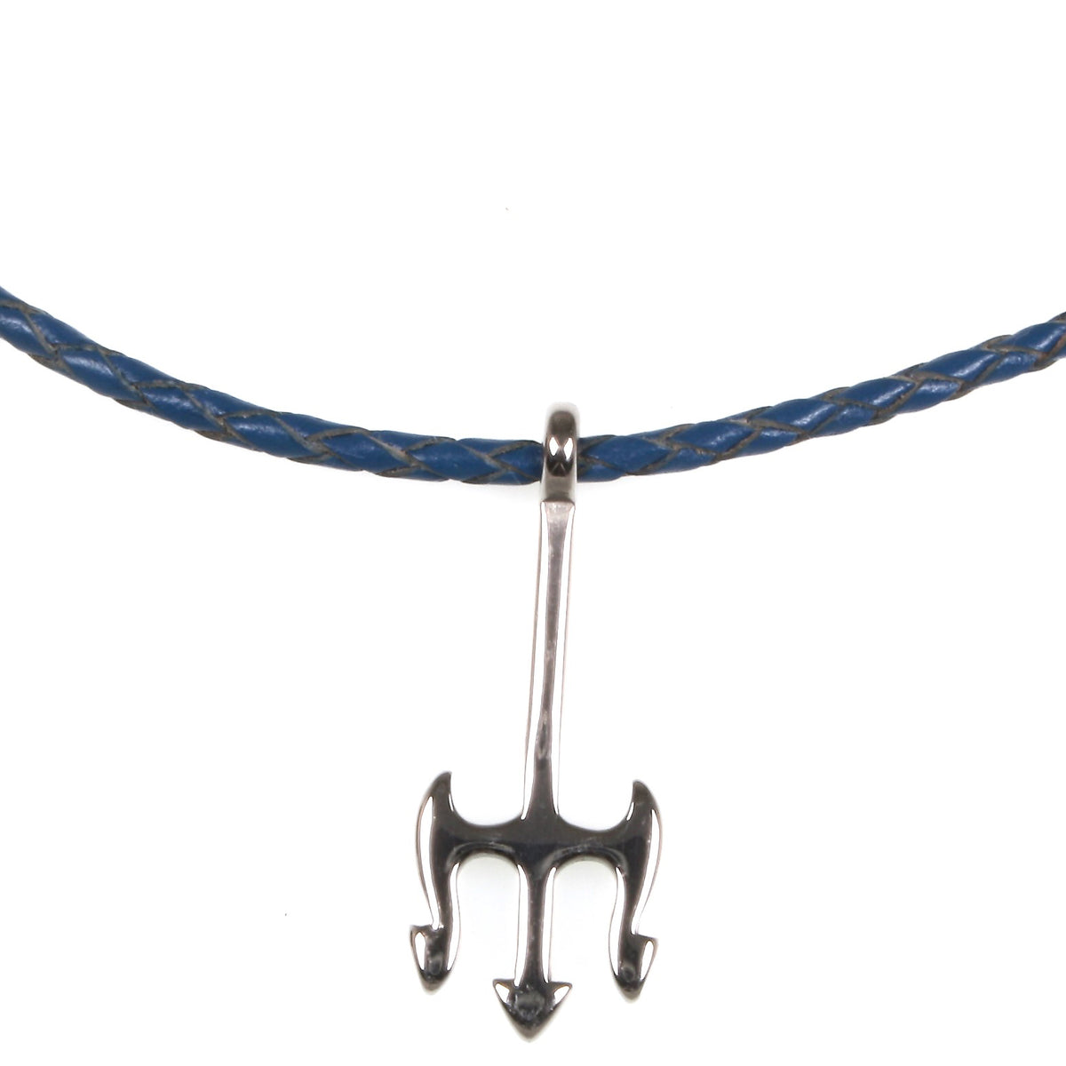 Herren-leder-halskette-damen-neptun-blau-geflochten-Edelstahlverschluss-anhaenger-wavepirate-shop-f