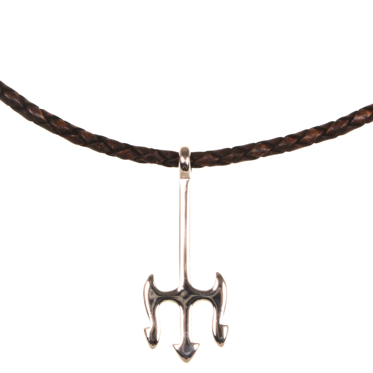 Herren-leder-halskette-damen-neptun-braun-geflochten-Edelstahlverschluss-anhaenger-wavepirate-shop-f