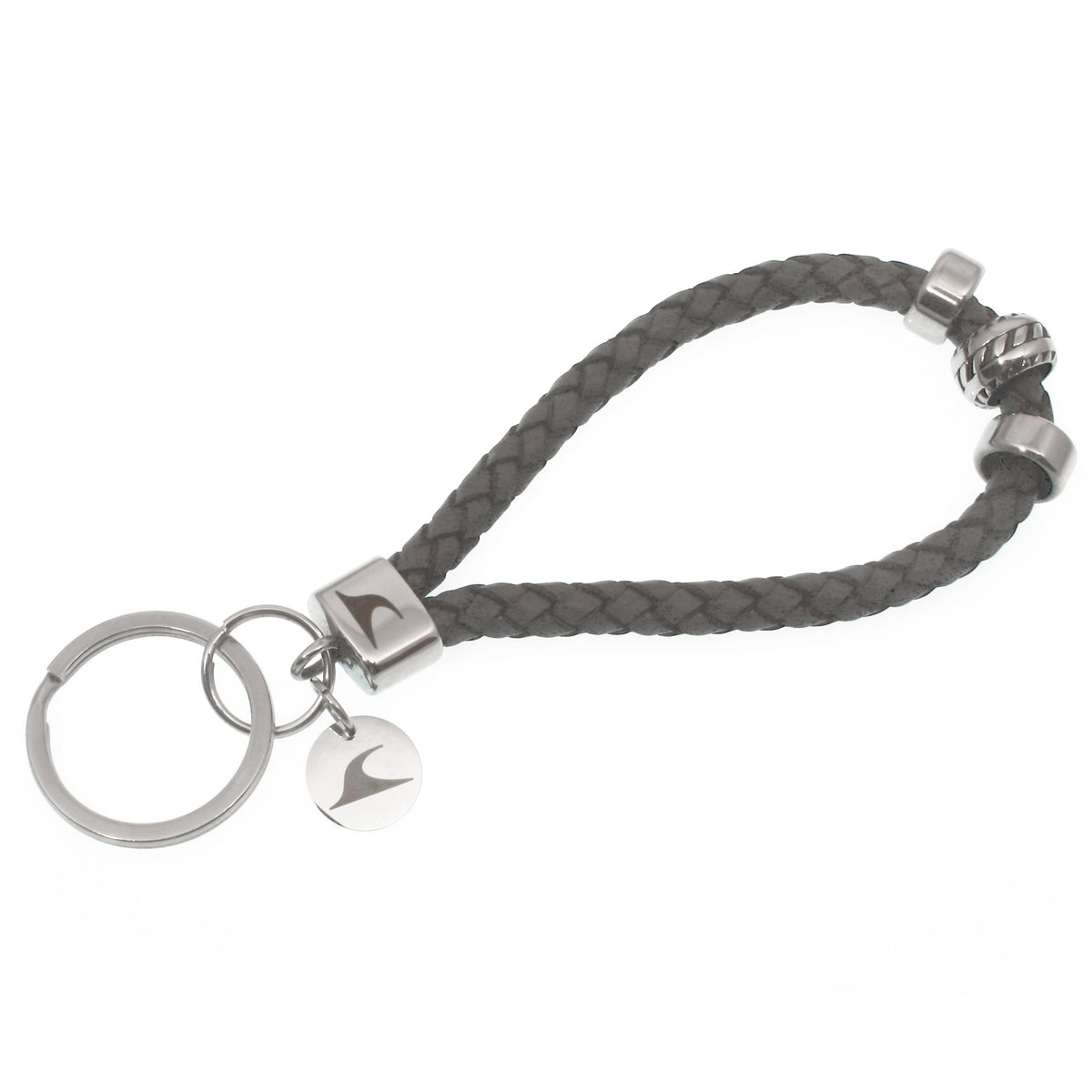 Herren-leder-schluesselanhaenger-damen-silverwave-anthrazit-grau-geflochten-vorn-wavepirate-shop-f