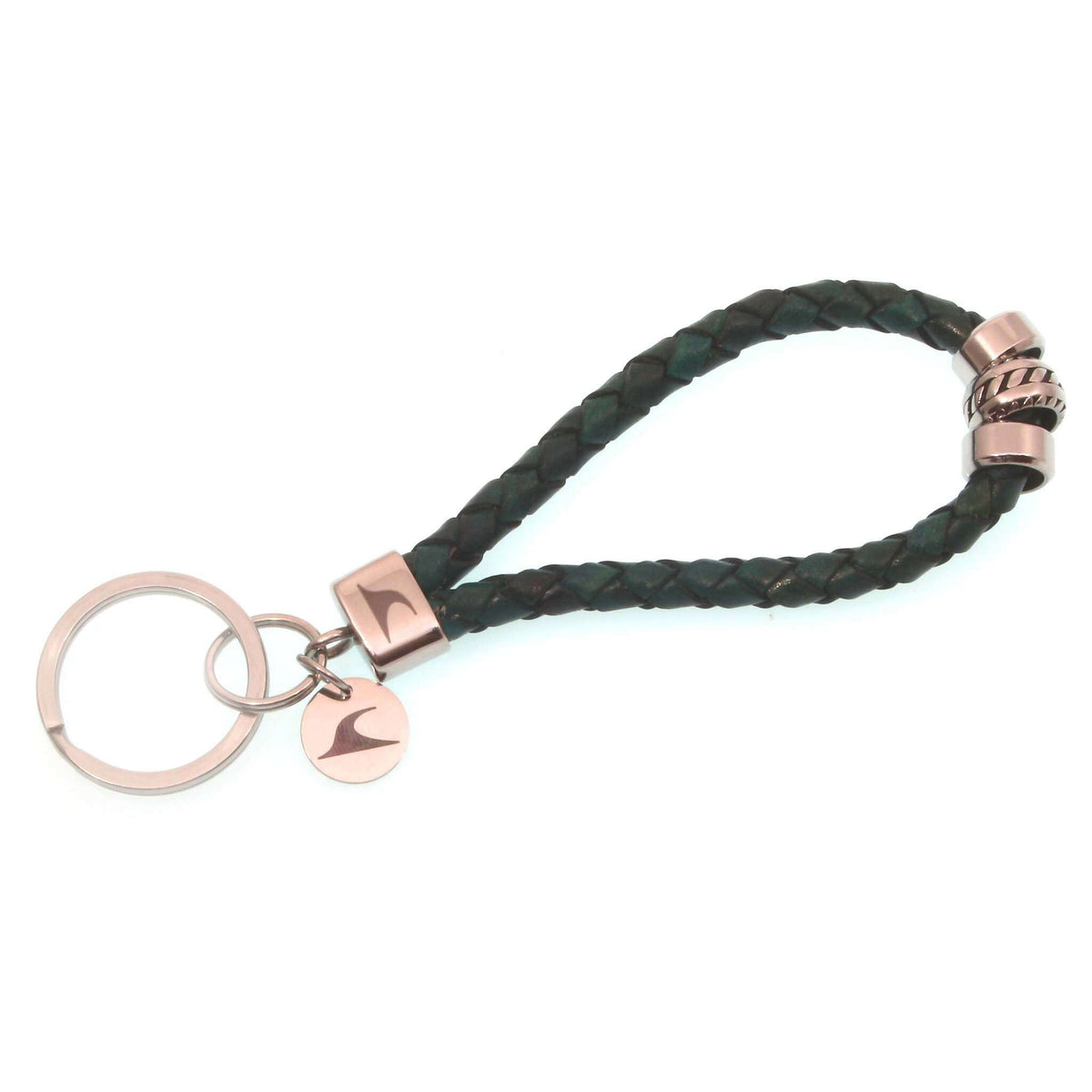 Herren-leder-schluesselanhaenger-damen-silverwave-gruen-geflochten-vorn-wavepirate-shop-f1
