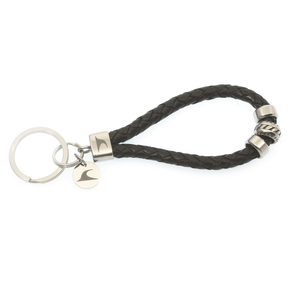 Herren-leder-schluesselanhaenger-damen-silverwave-schwarz-geflochten-vorn-wavepirate-shop-f