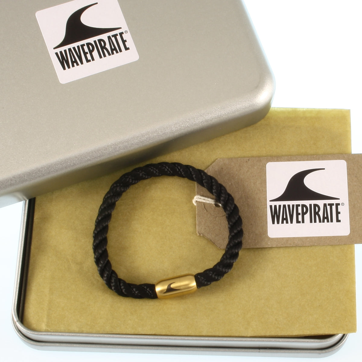 Herren-segeltau-armband-damen-sylt-schwarz-gold-kordel-Edelstahlverschluss-geschenkverpackung-wavepirate-shop-k