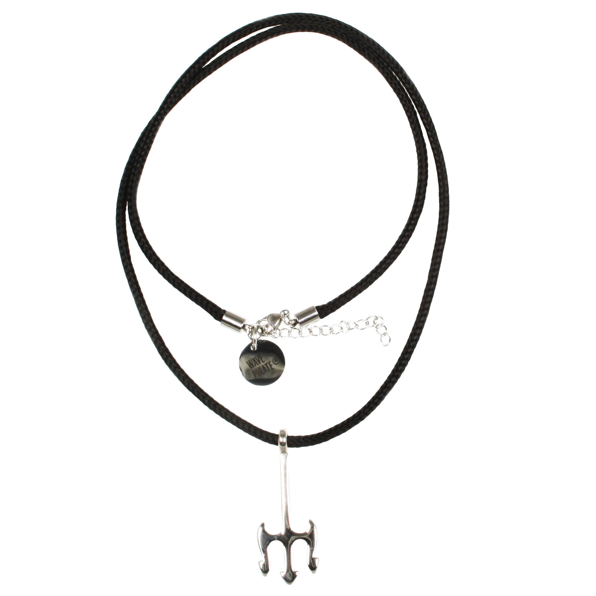 Herren-segeltau-halskette-damen-neptun-schwarz-geflochten-wasserfest-Edelstahlverschluss-vorn-wavepirate-shop-st