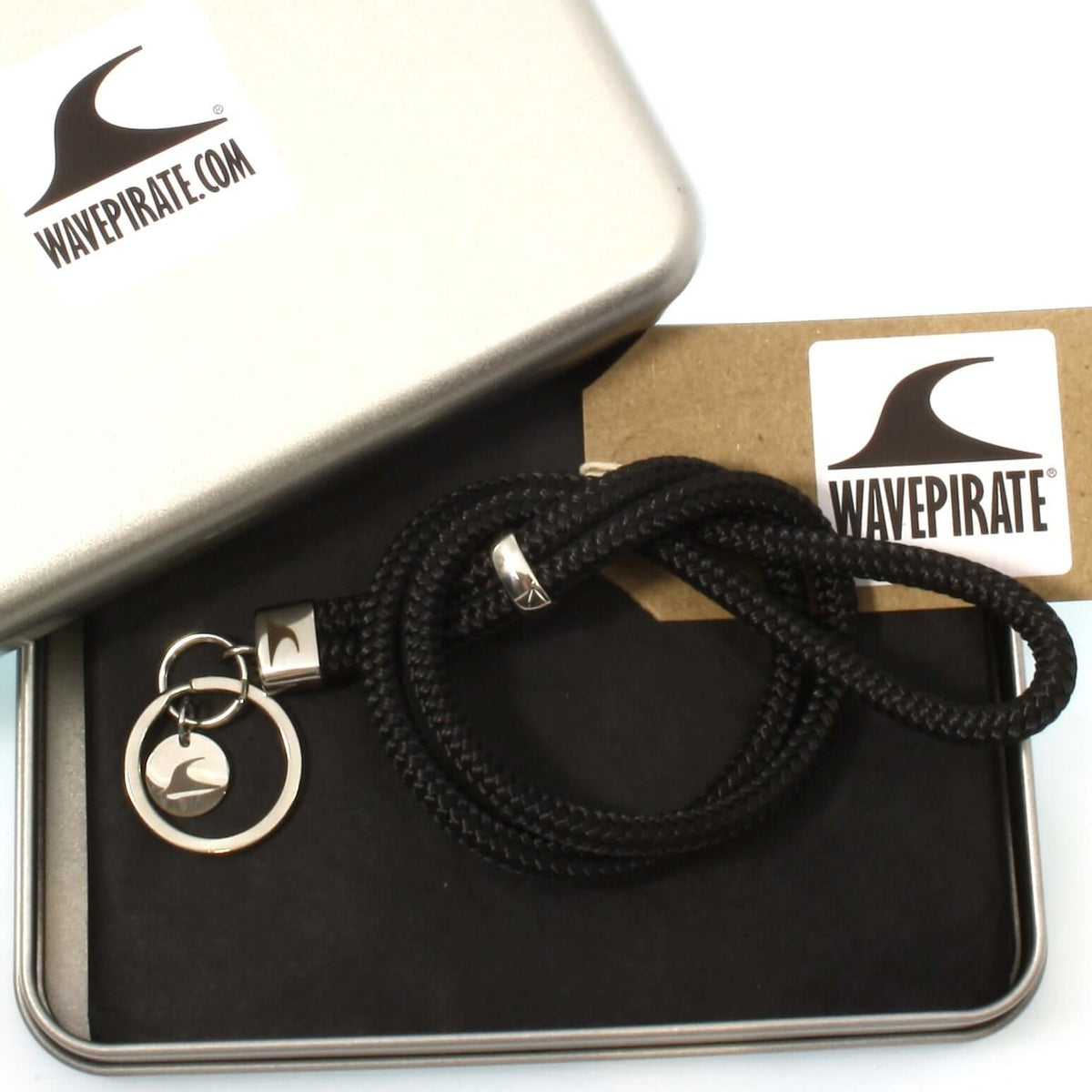 Herren-segeltau-schluesselanhaenger-damen-superwave-schwarz-kordel-geflochten-geschenkverpackung-wavepirate-shop-st