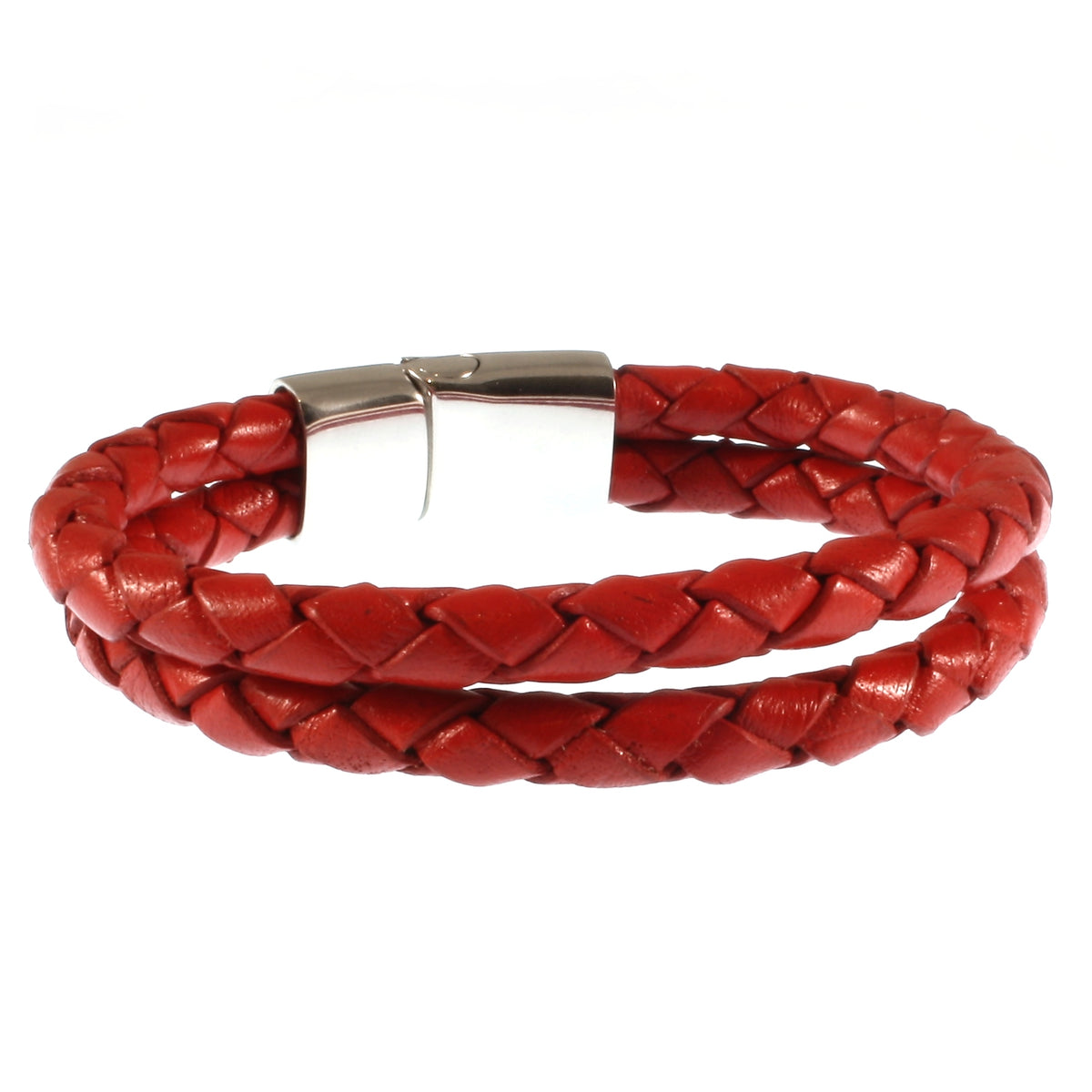 Leder-Armband-Damen-Tarifa-rot-geflochten-Edelstahlverschluss-hinten-wavepirate-shop-f