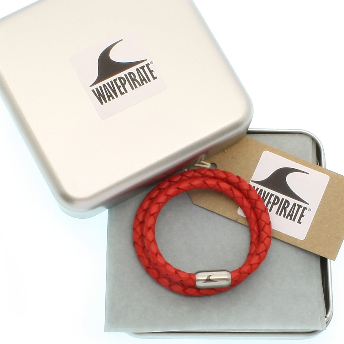 Leder-Armband-Damen-hawaii-rot-geflochten-Edelstahlverschluss-geschenkverpackung-wavepirate-shop-f