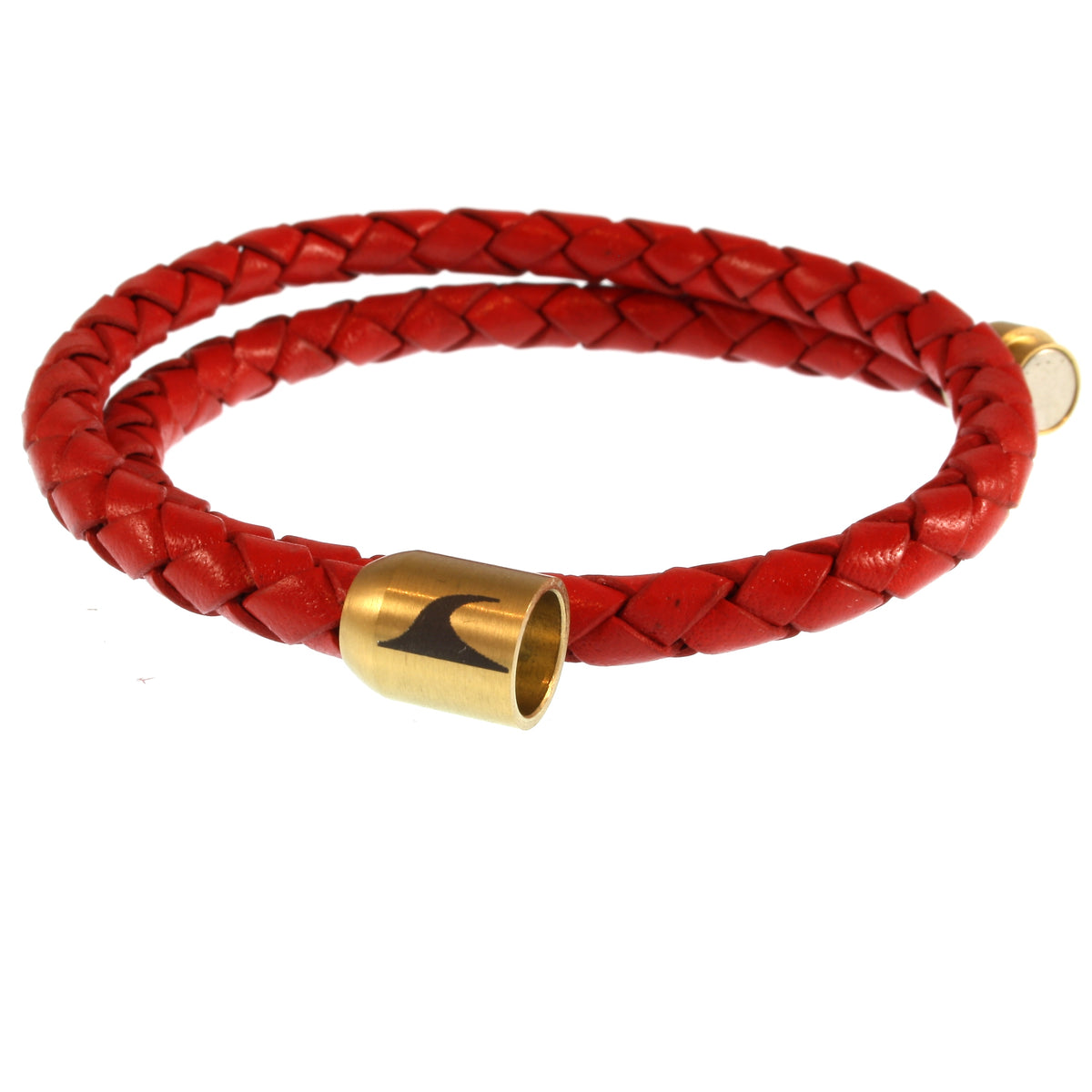 Leder-Armband-Damen-hawaii-rot-gold-geflochten-Edelstahlverschluss-offen-wavepirate-shop-f