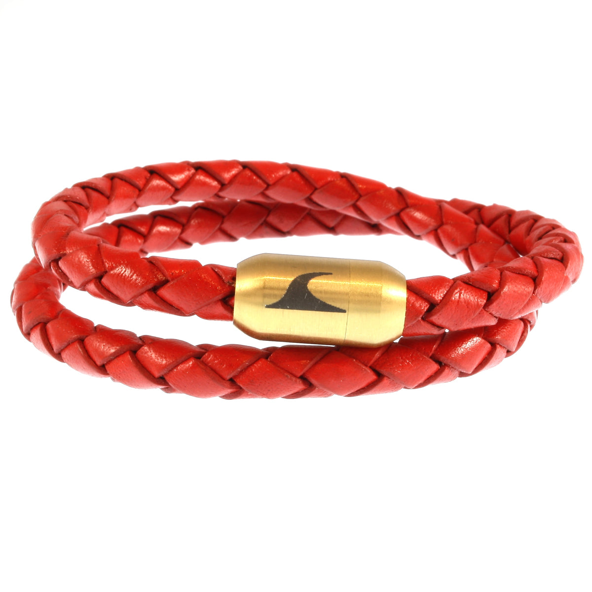 Leder-Armband-Damen-hawaii-rot-gold-geflochten-Edelstahlverschluss-vorn-wavepirate-shop-f
